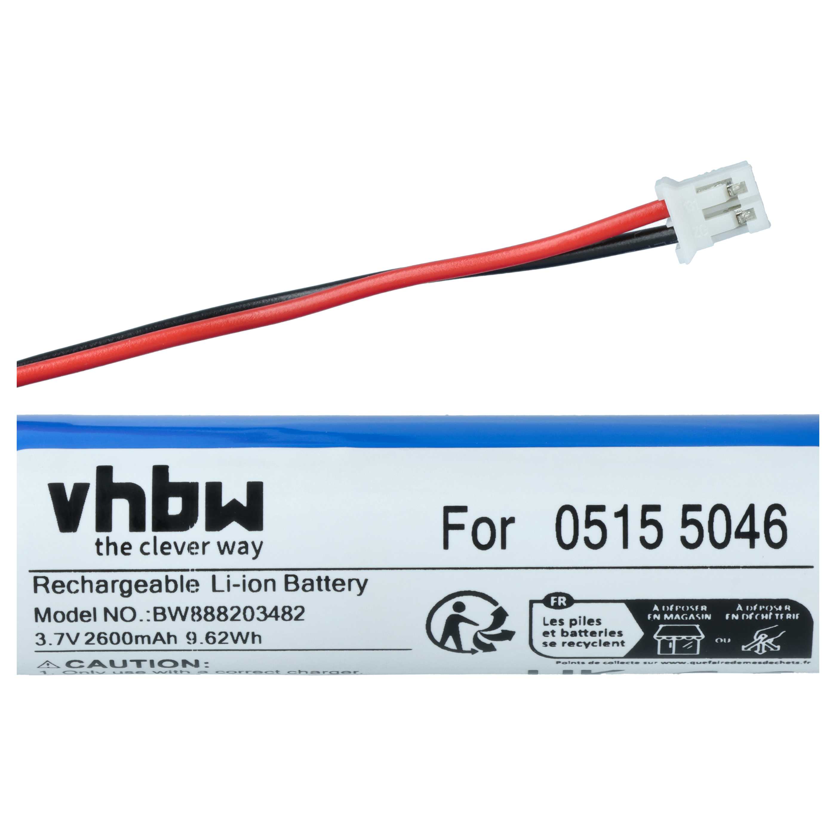 Messtechnik-Akku als Ersatz für Testo 0515 5046 für Testo - 2600mAh 3,7V Li-Ion
