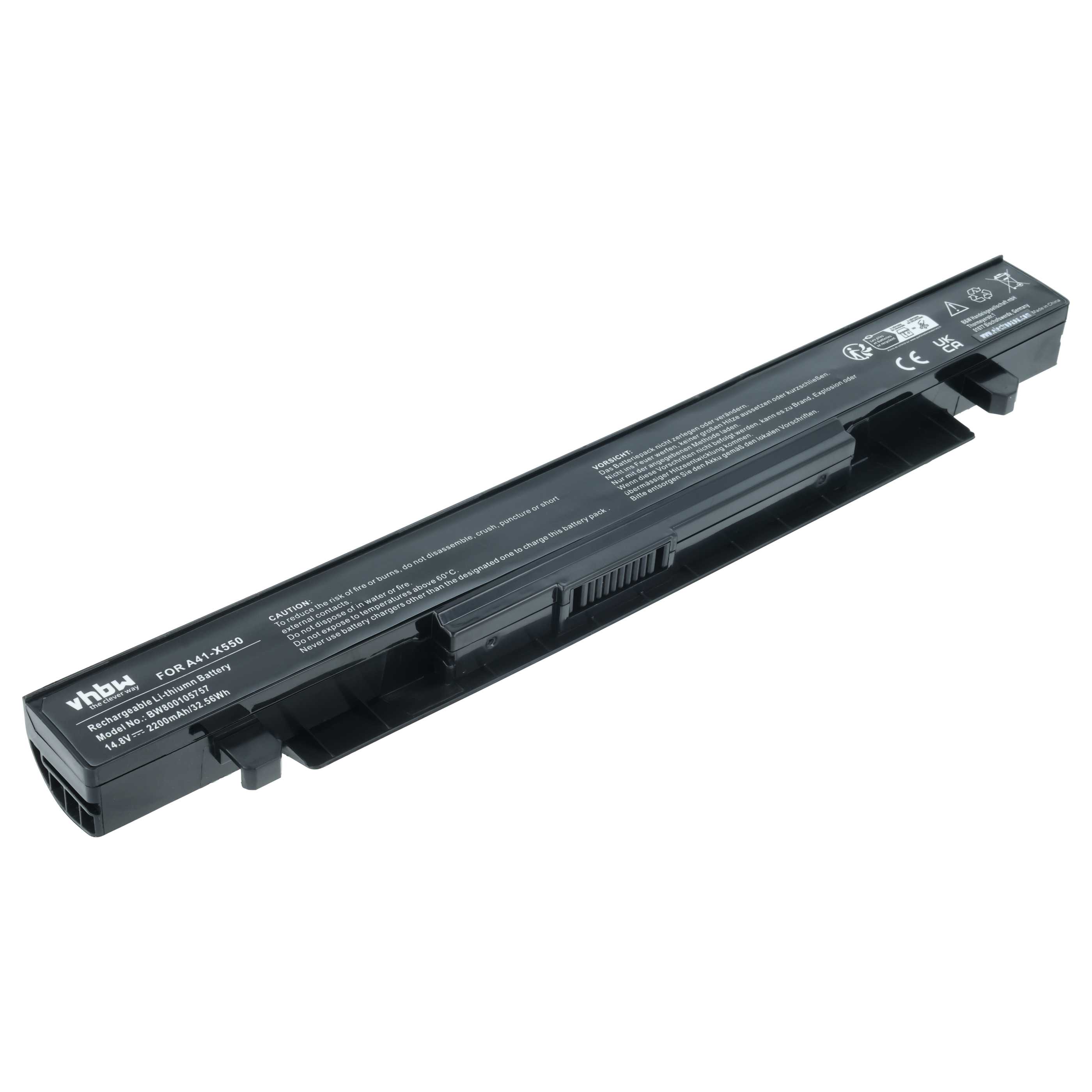 Batteria sostituisce Asus A41-X550A, A41-X550 per notebook - 2200mAh 14,8V Li-Ion nero