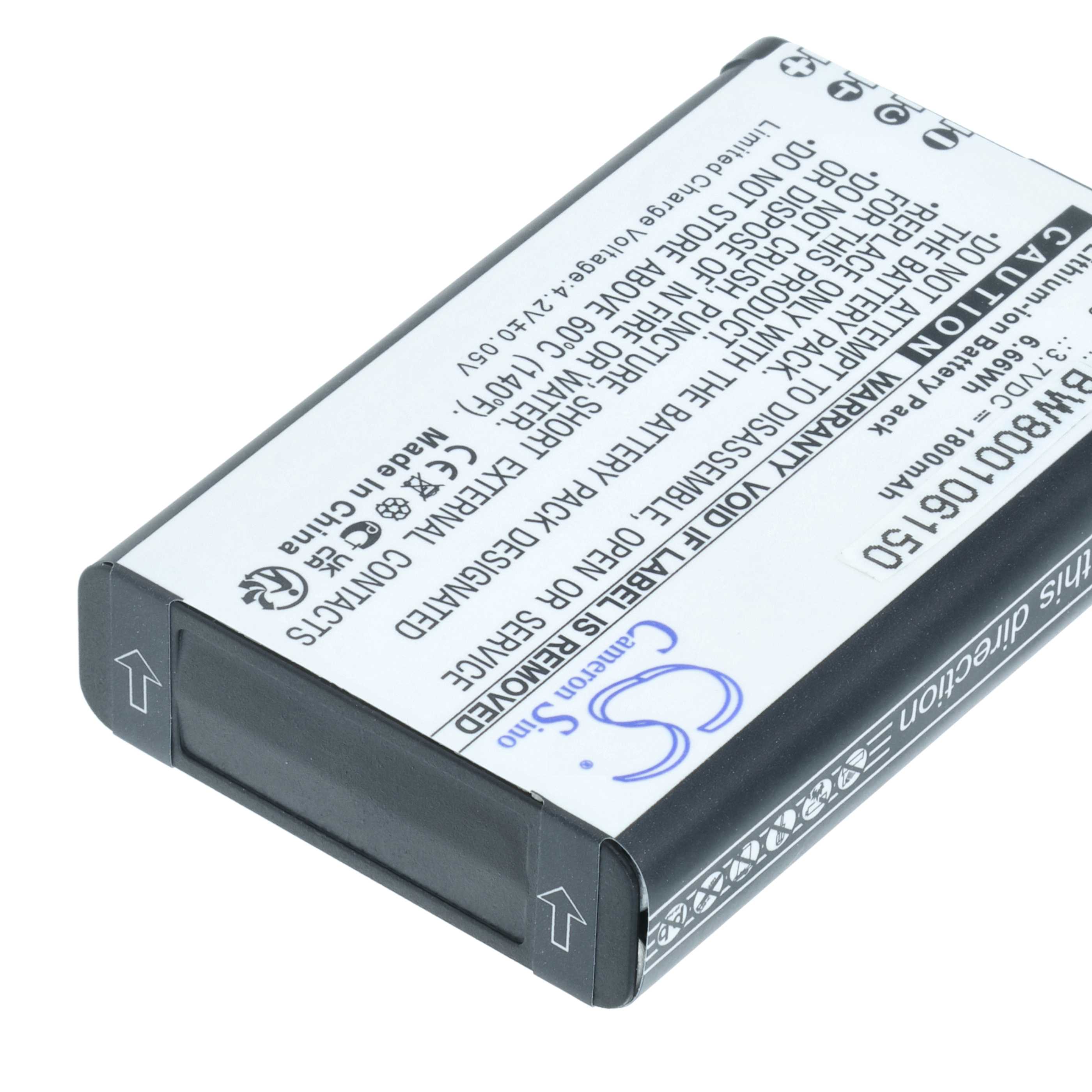 Batería reemplaza Garmin 010-11654-03, 010-11599-00 para videocámara - 1800 mAh 3,7 V Li-Ion
