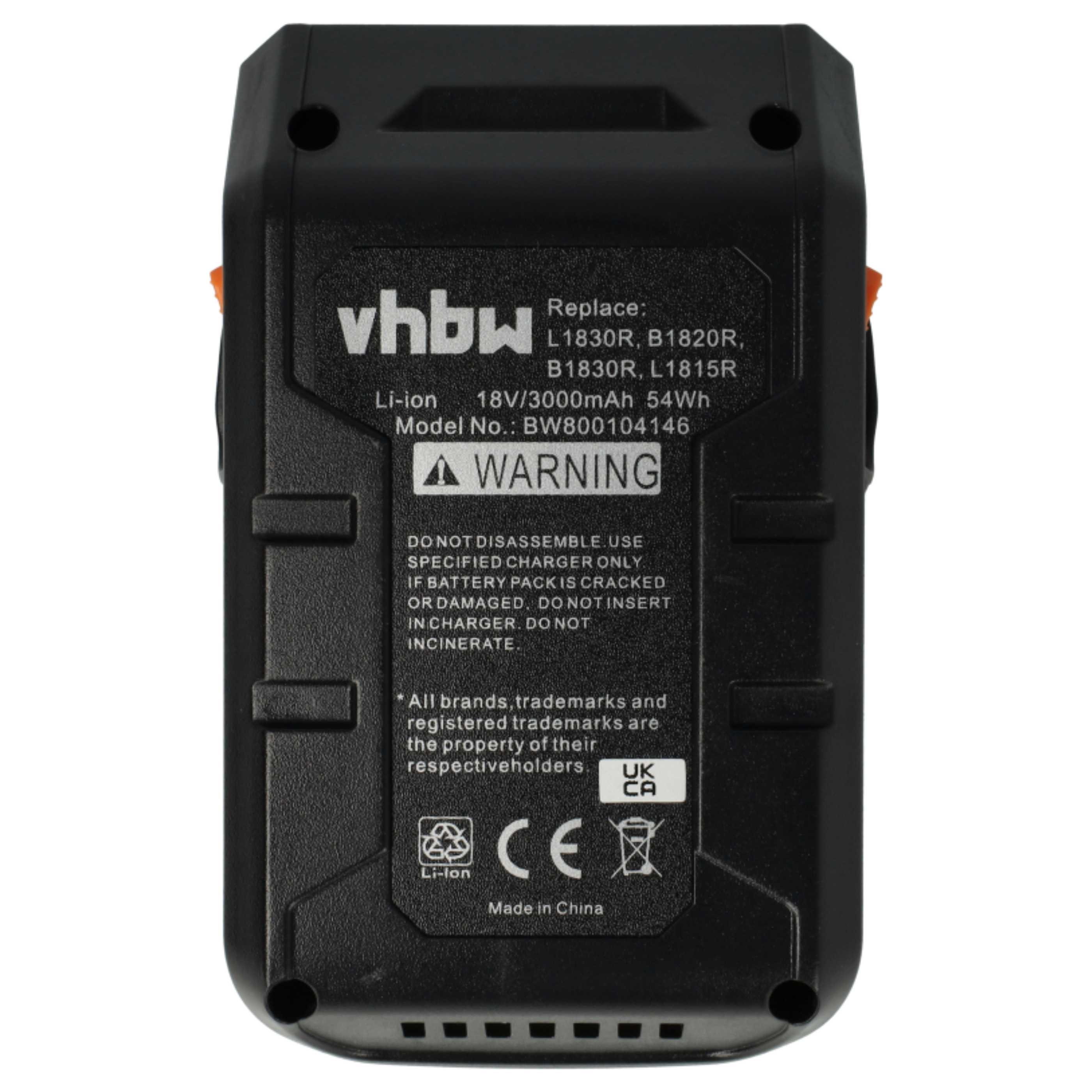 2x Batería reemplaza AEG B1814, B1817G, B1814G, B1817, L1815R, L1815 para herramienta - 3000 mAh, 18 V, Li-Ion