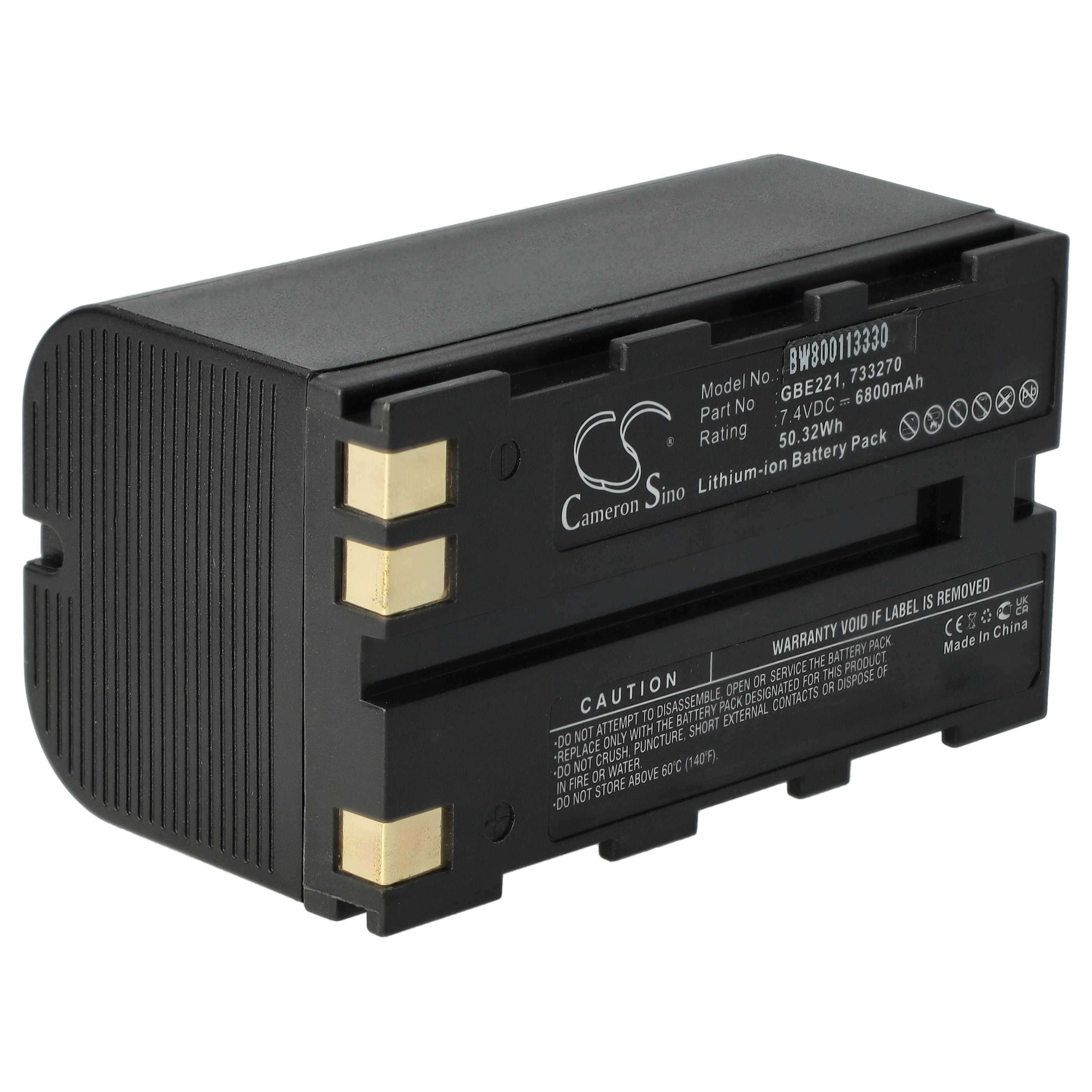 Batería reemplaza Geomax ZBA200, ZBA400 para dispositivo medición (6800 mAh, 7,4 V, Li-Ion)
