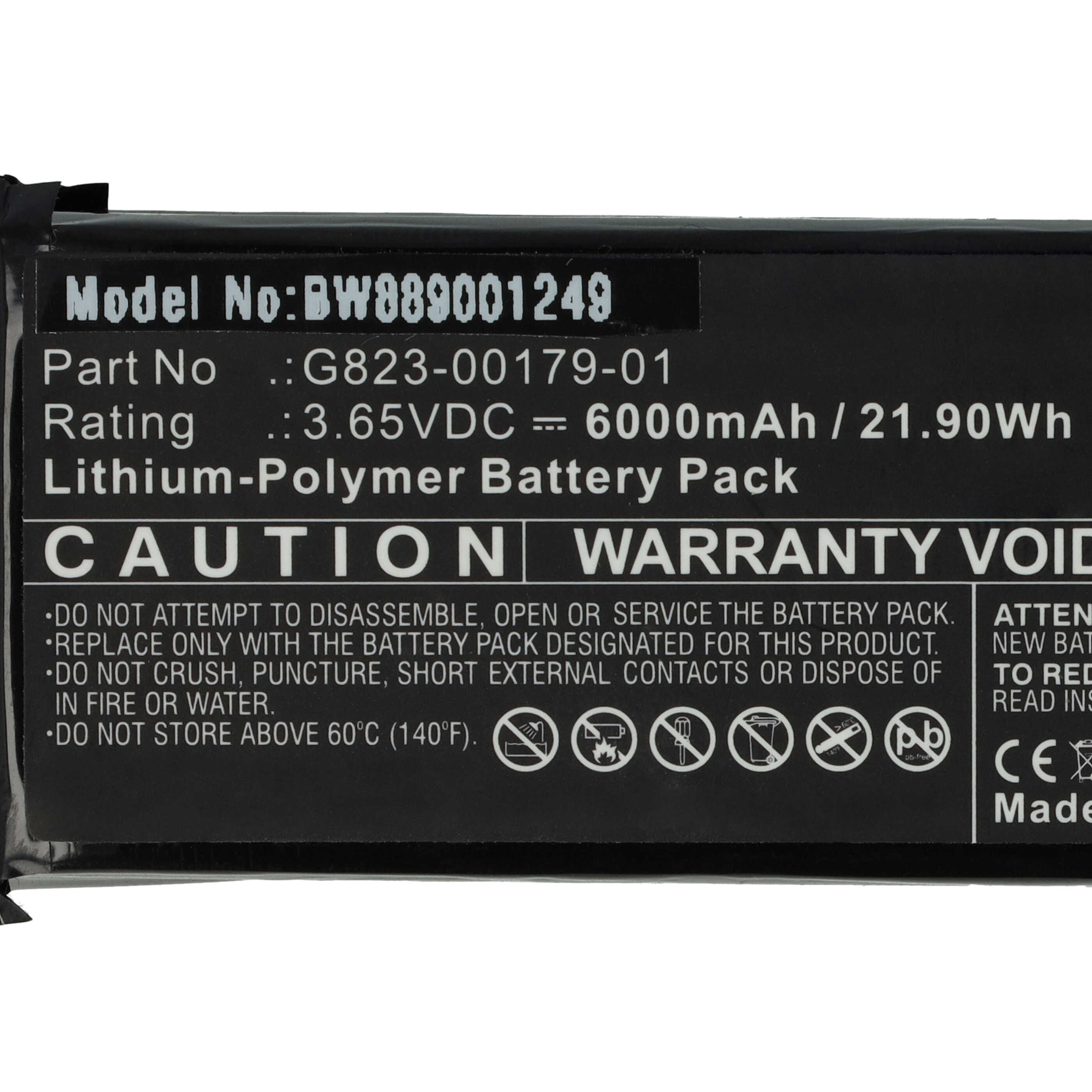 Batería reemplaza Google Nest G823-00179-01 para telefonillo - 6000 mAh 3,65 V Li-poli - Video Doorbell Akku