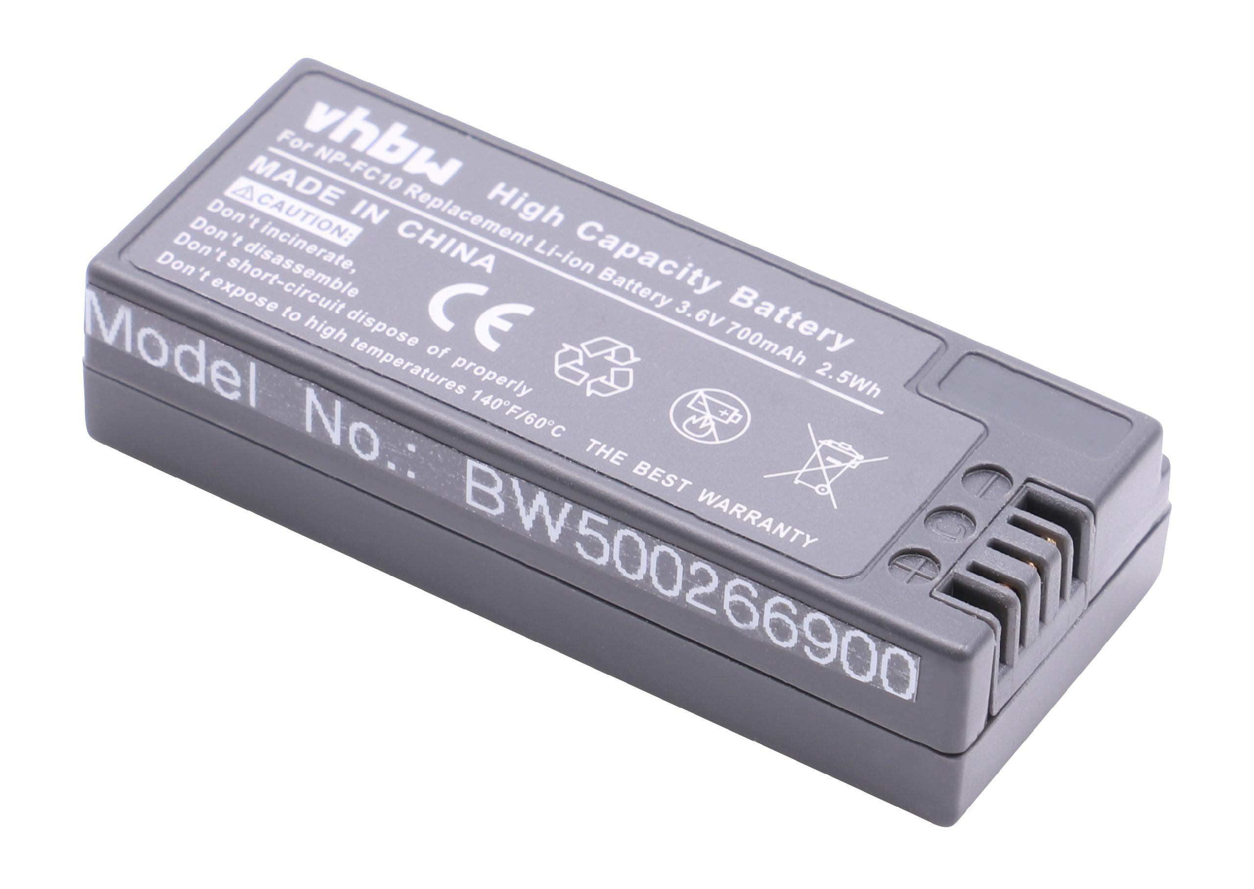 Battery Replacement for Sony NP-FC11, NP-FC10 - 700mAh, 3.6V, Li-Ion