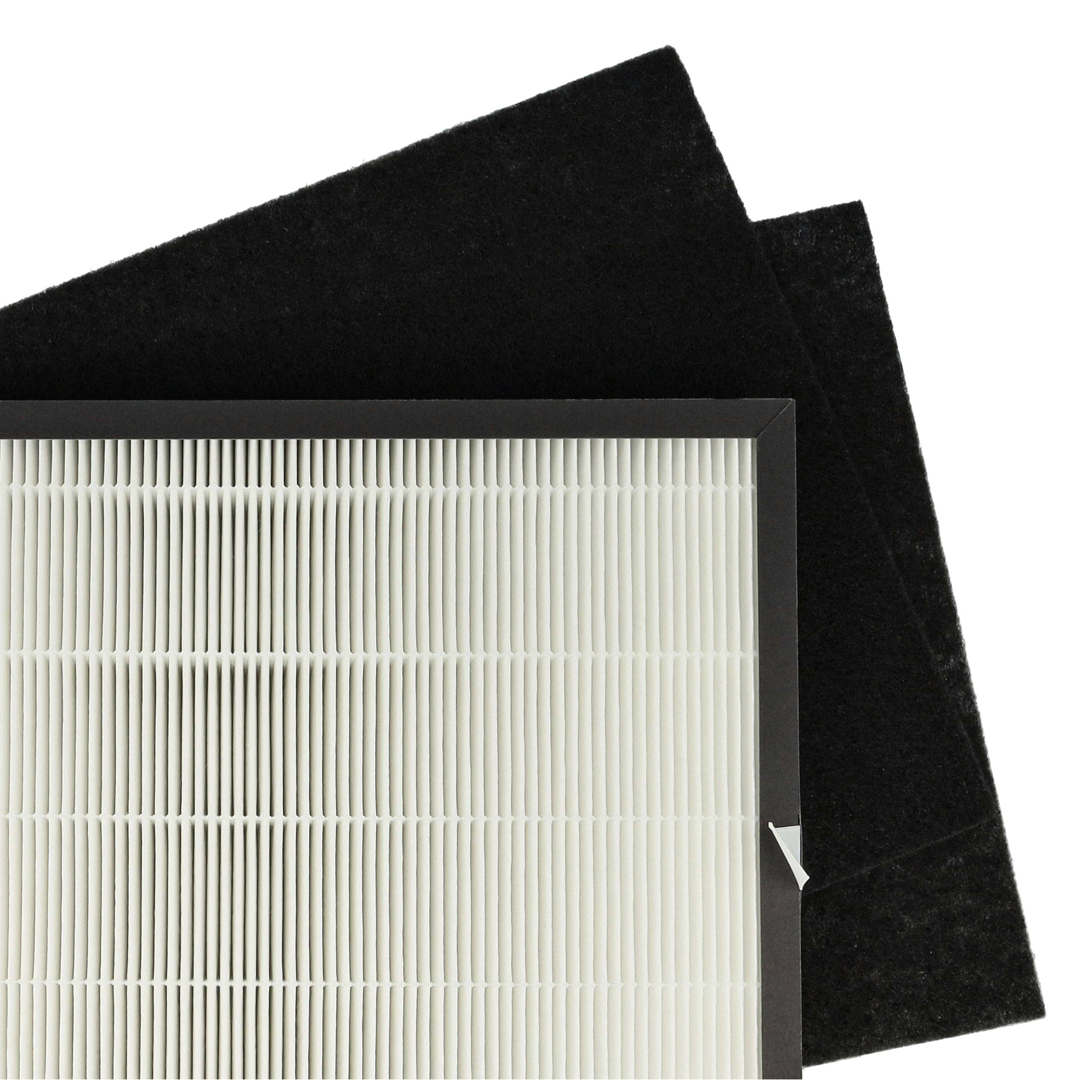 6 Part Filter Set replaces Rowenta XD6040F0, H10 Air Purifier - HEPA filter, activated carbon filter