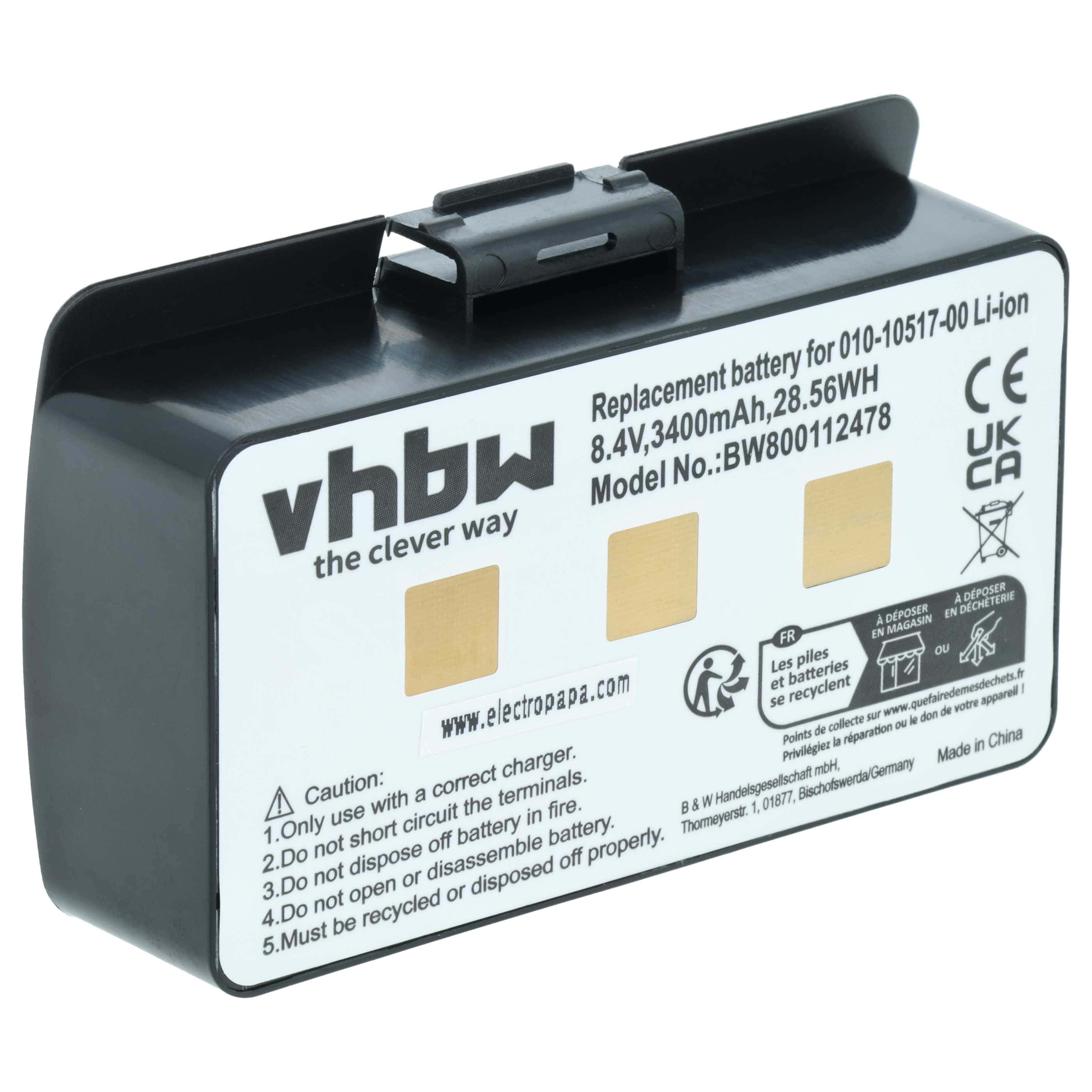 Akumulator do nawigacji GPS zamiennik Garmin 010-10517-00, 010-10517-01, 01070800001 - 3400 mAh 8,4 V Li-Ion