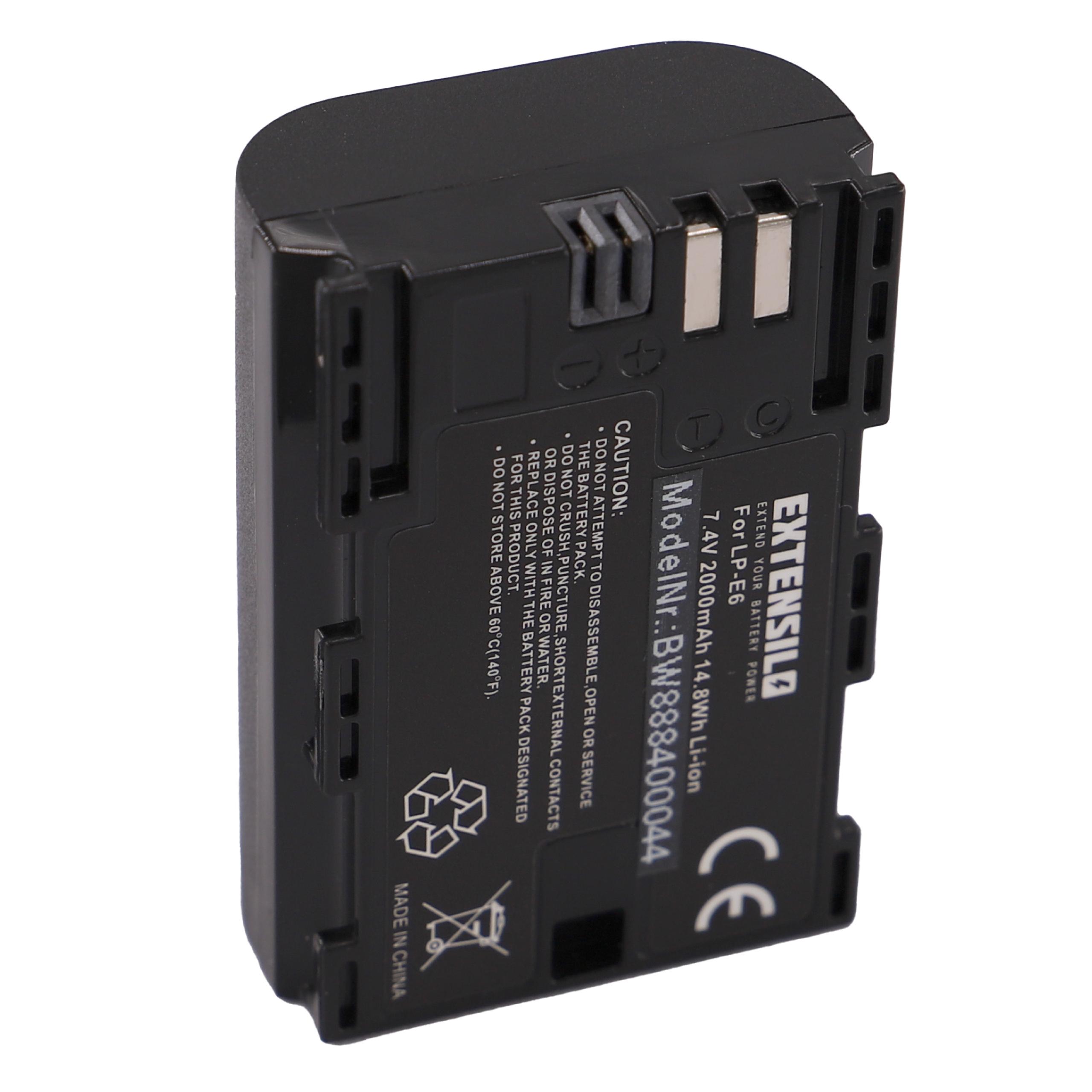 Battery Replacement for Canon LP-E6N - 2000mAh, 7.4V, Li-Ion
