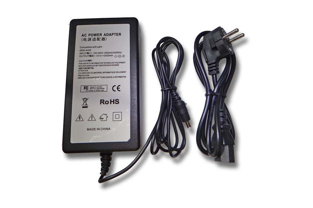 Mains Power Adapter replaces HP 0957-2125, 0950-4484, 0950-44483, 0950-2142, 0950-2106 for Printer - 200 cm
