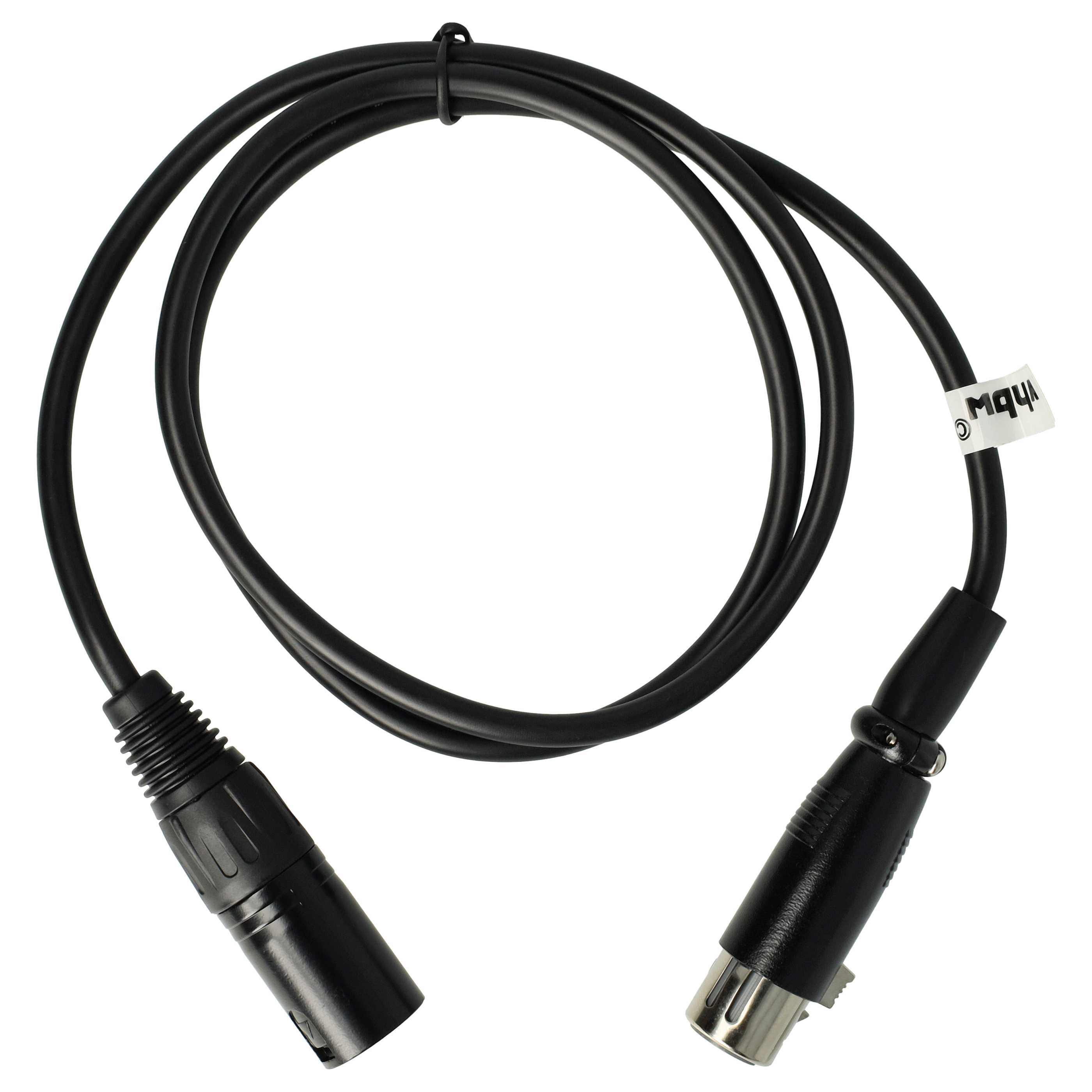 vhbw XLR Extension Lead for Various Applications - XLR Connector to XLR Socket Adapter, 4-Pin, 120cm, Black (M