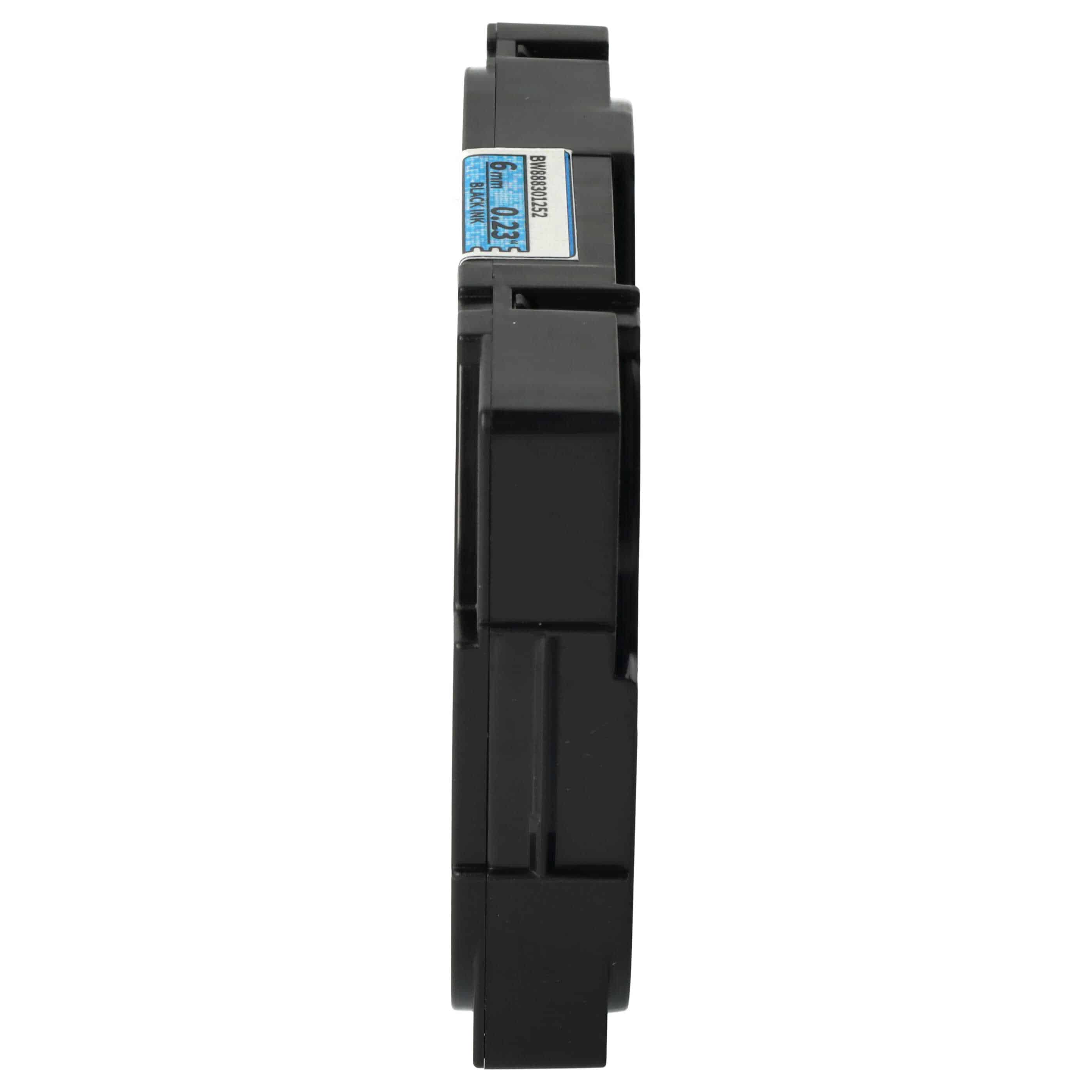 Cassette à ruban remplace Brother TZE-511L1 - 6mm lettrage Noir ruban Bleu paillettes