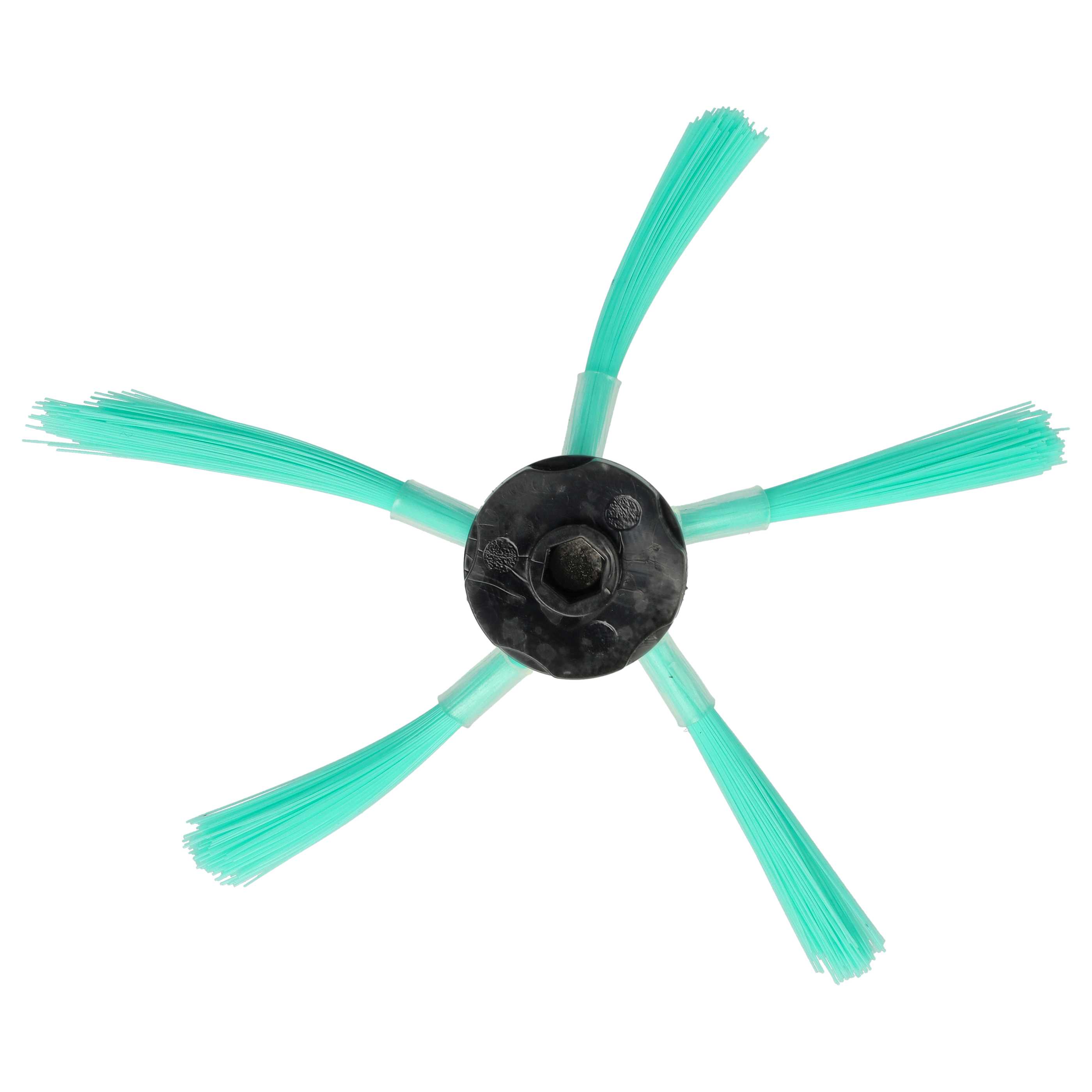 4x Side Brush suitable for Vorwerk Kobold VR-300, VR300, VR-7, VR7 Robot Vacuum Cleaner - 5-armed, black, gree