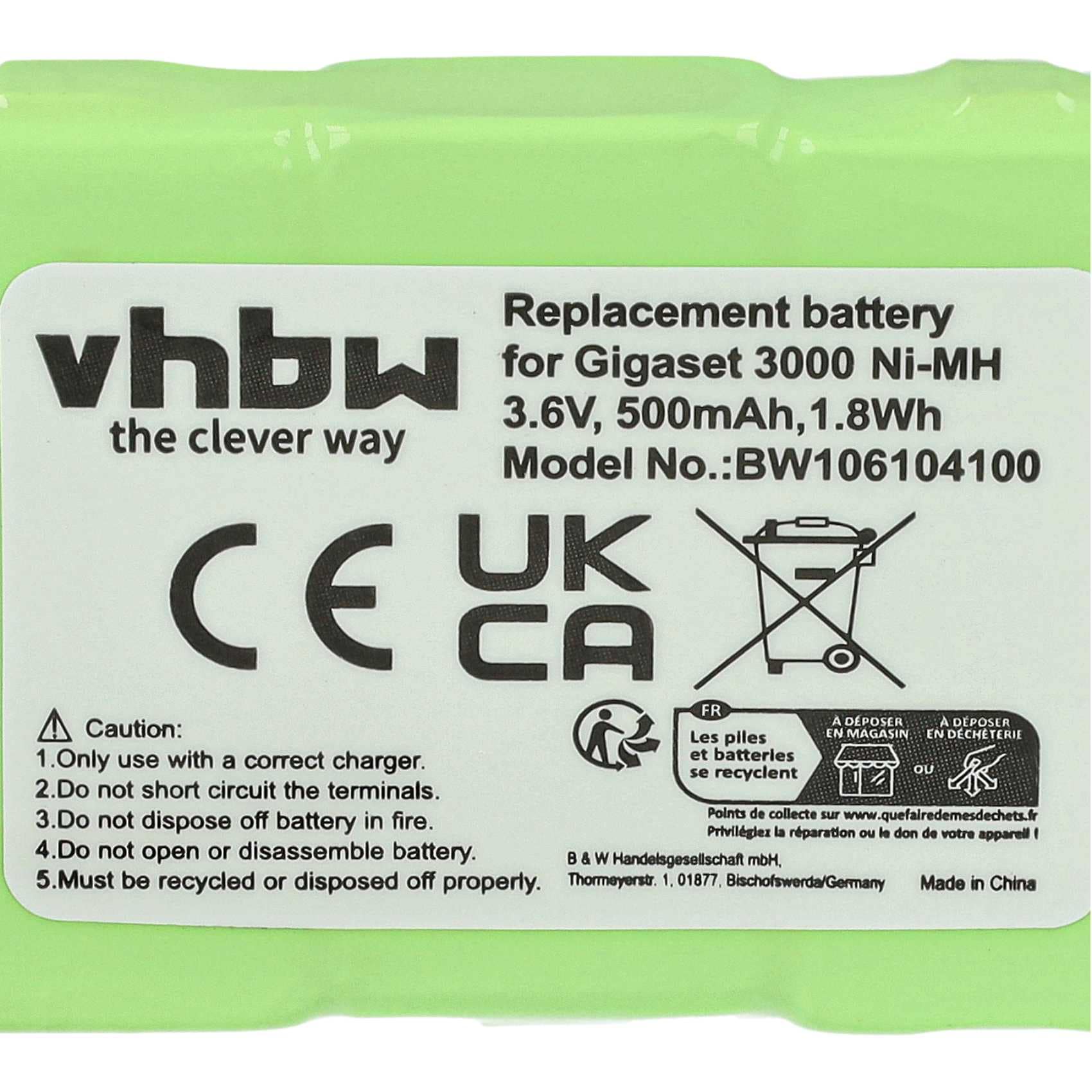 2x Batteries remplace Siemens T347, T325, NS3109, GPF6M3BMX, 3QNF3550 pour téléphone BTI - 500mAh 3,6V NiMH