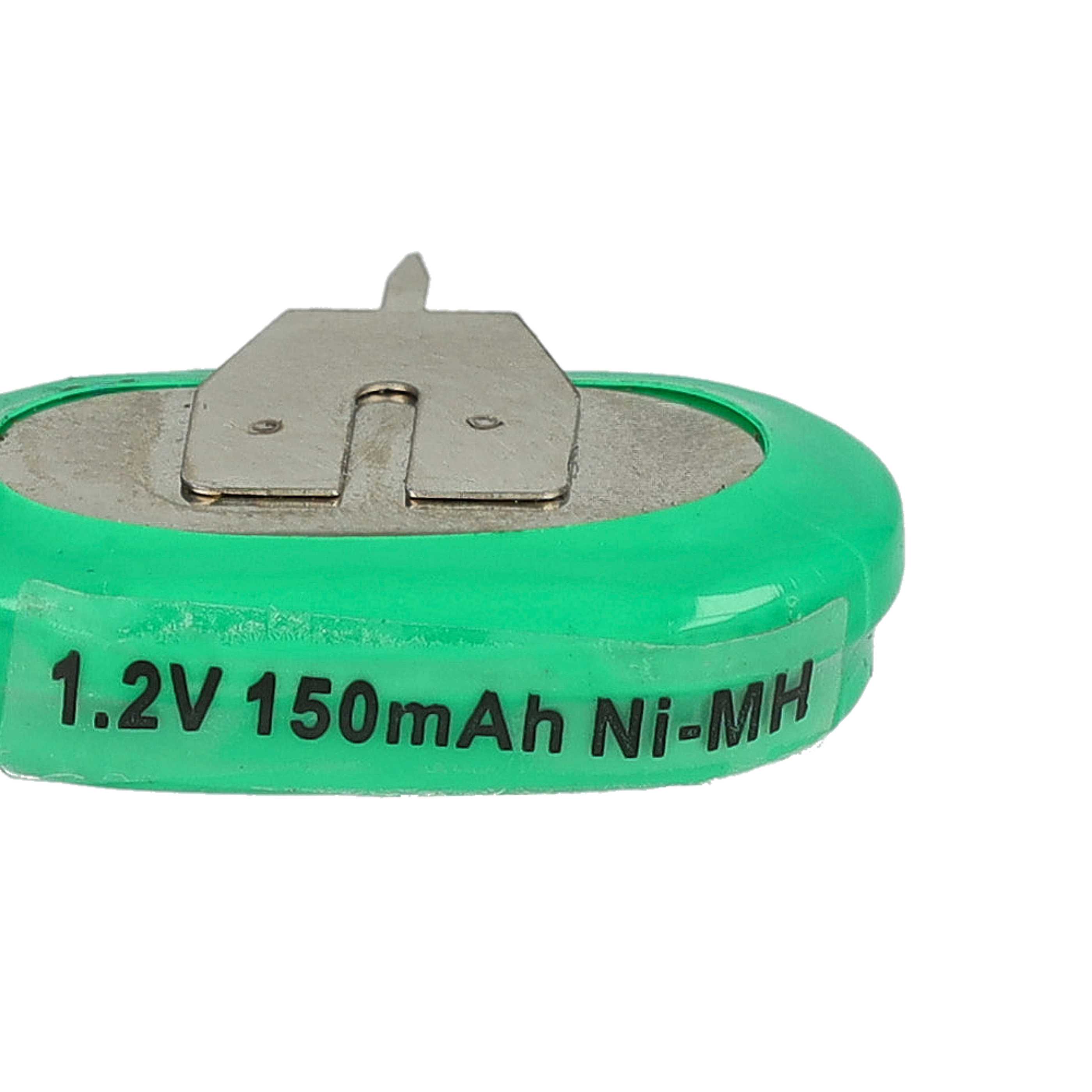 100x Button Cell Battery Type 1/V150H 3 Pins for Model Building Solar Lamps etc. - 150 mAh 1.2 V NiMH
