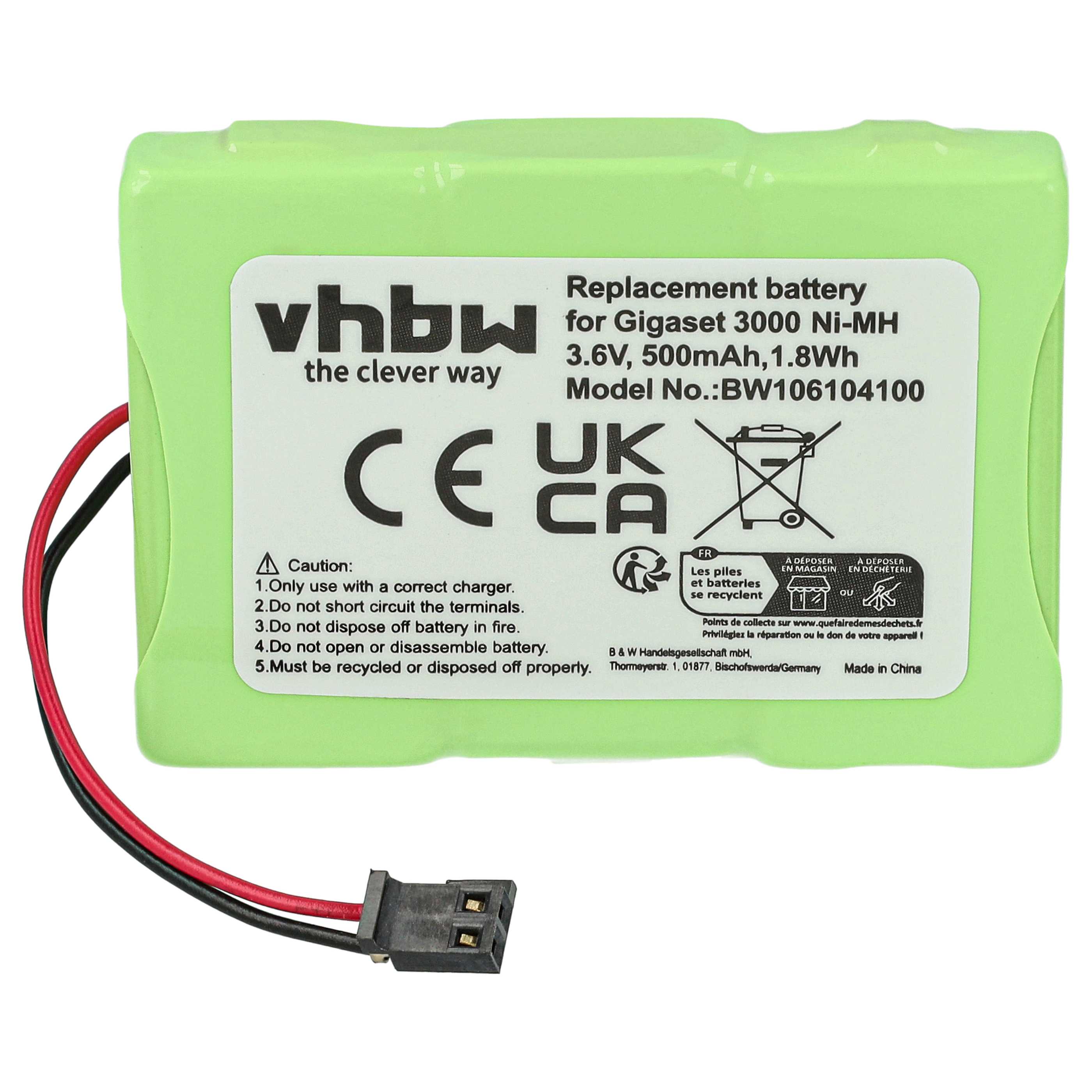 2x Batteries remplace Siemens T347, T325, NS3109, GPF6M3BMX, 3QNF3550 pour téléphone BTI - 500mAh 3,6V NiMH
