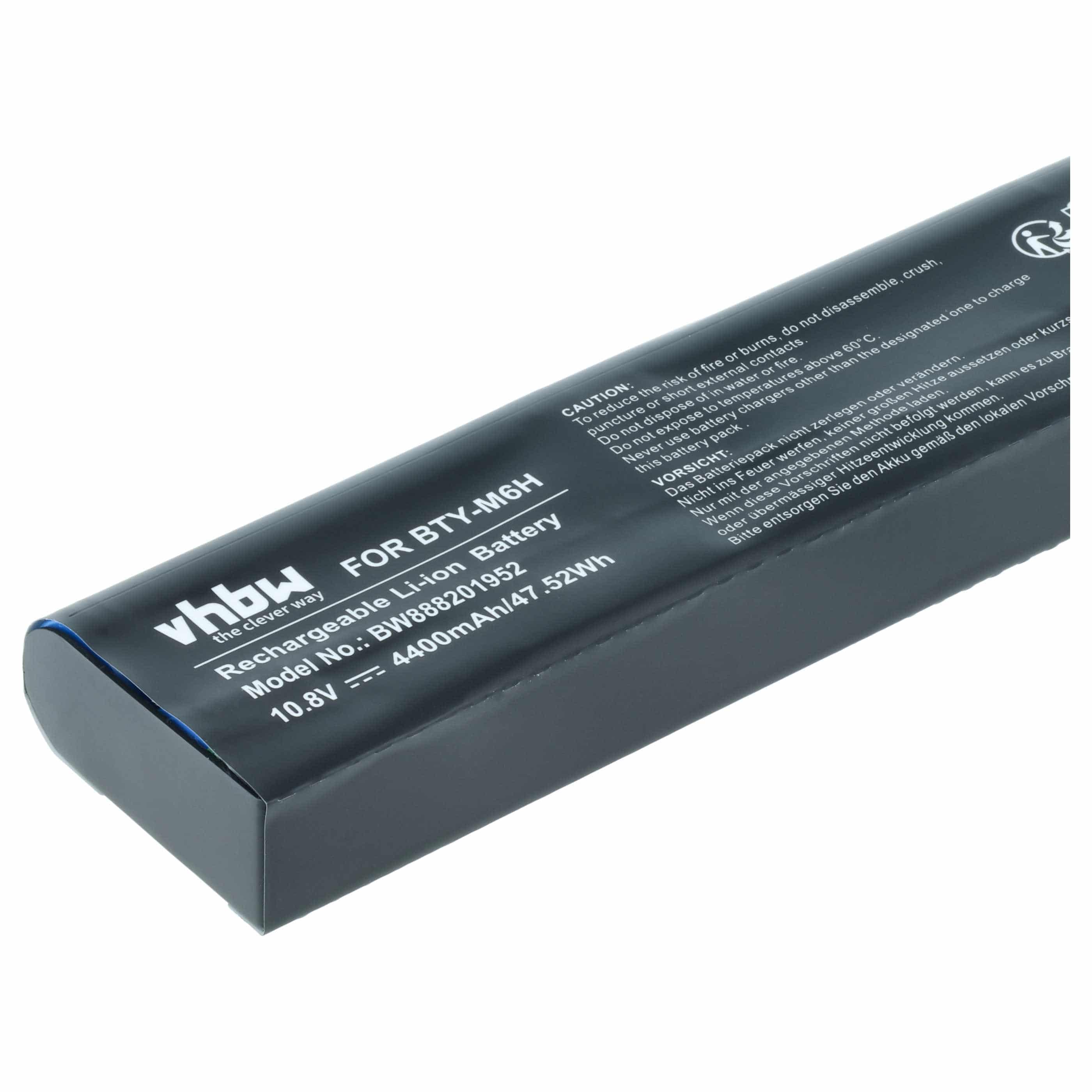 Akumulator do laptopa zamiennik MSI 3ICR19/66-2, BTY-M6H - 4400 mAh 10,8 V Li-Ion