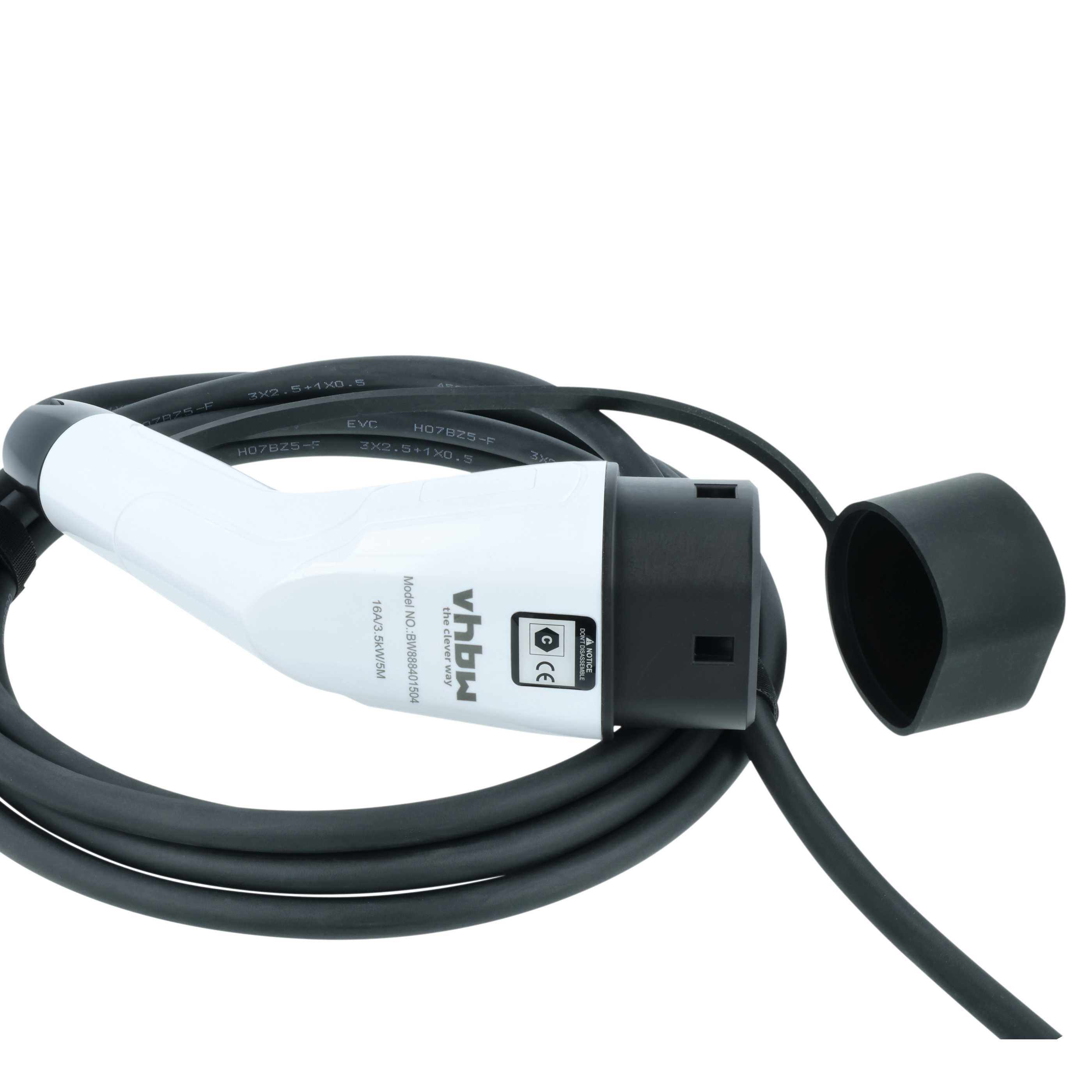 E-Auto Schuko Ladekabel Typ 2 zu Steckdose (230 V) - 16 A 1-phasig, 3,5 kW, 5 m