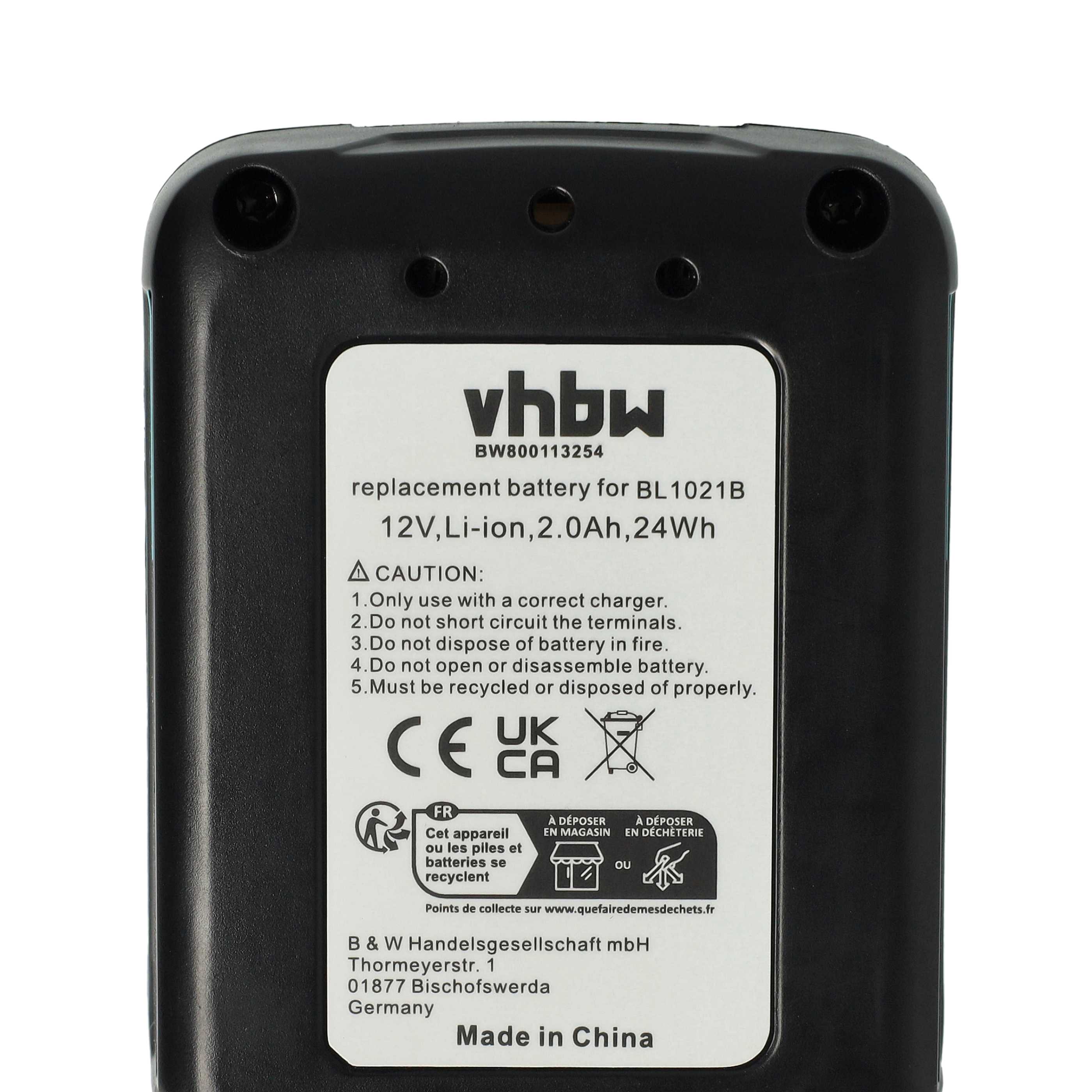 3x Battery replaces Makita 197396-9, 197390-1, 197402, 197394-3 Electric Power Tool - 2000 mAh, 12 V, Li-Ion