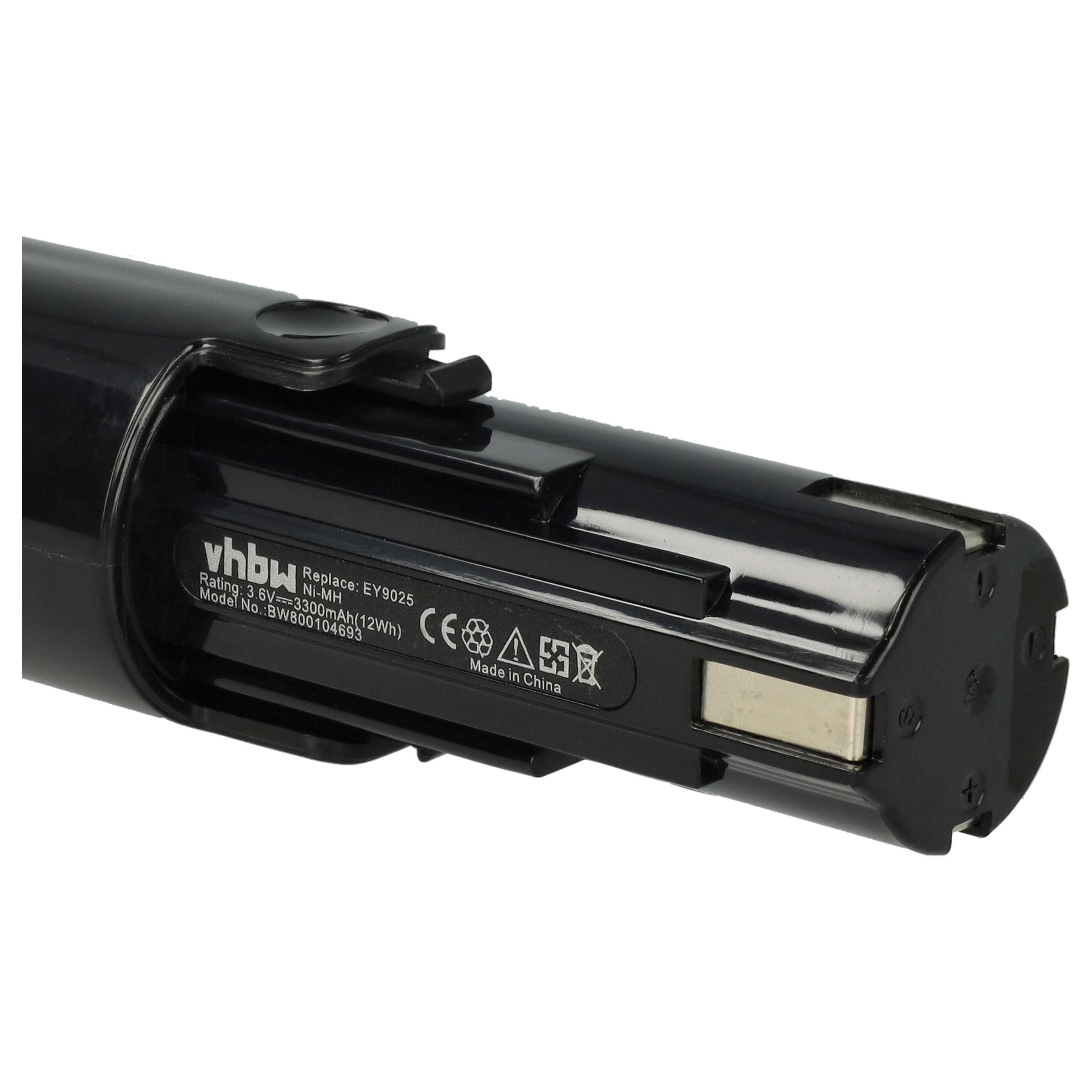 Battery replaces Panasonic EY9025B, EZ9025, EY9025 Electric Power Tool - 3300 mAh, 3.6 V, NiMH
