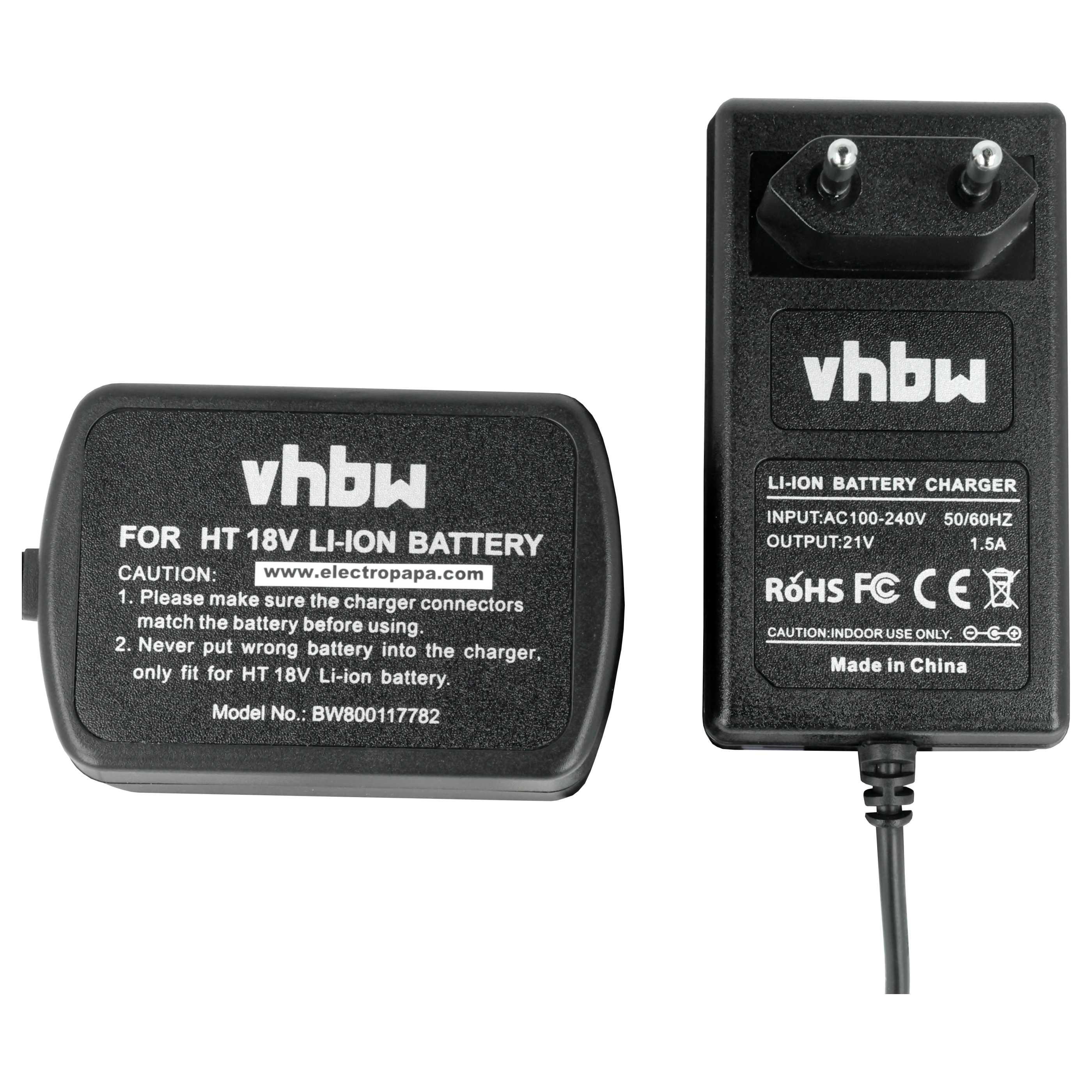 Charger suitable for Hitachi C 18DL Power Tool Batteries - Li-Ion, 1.5A