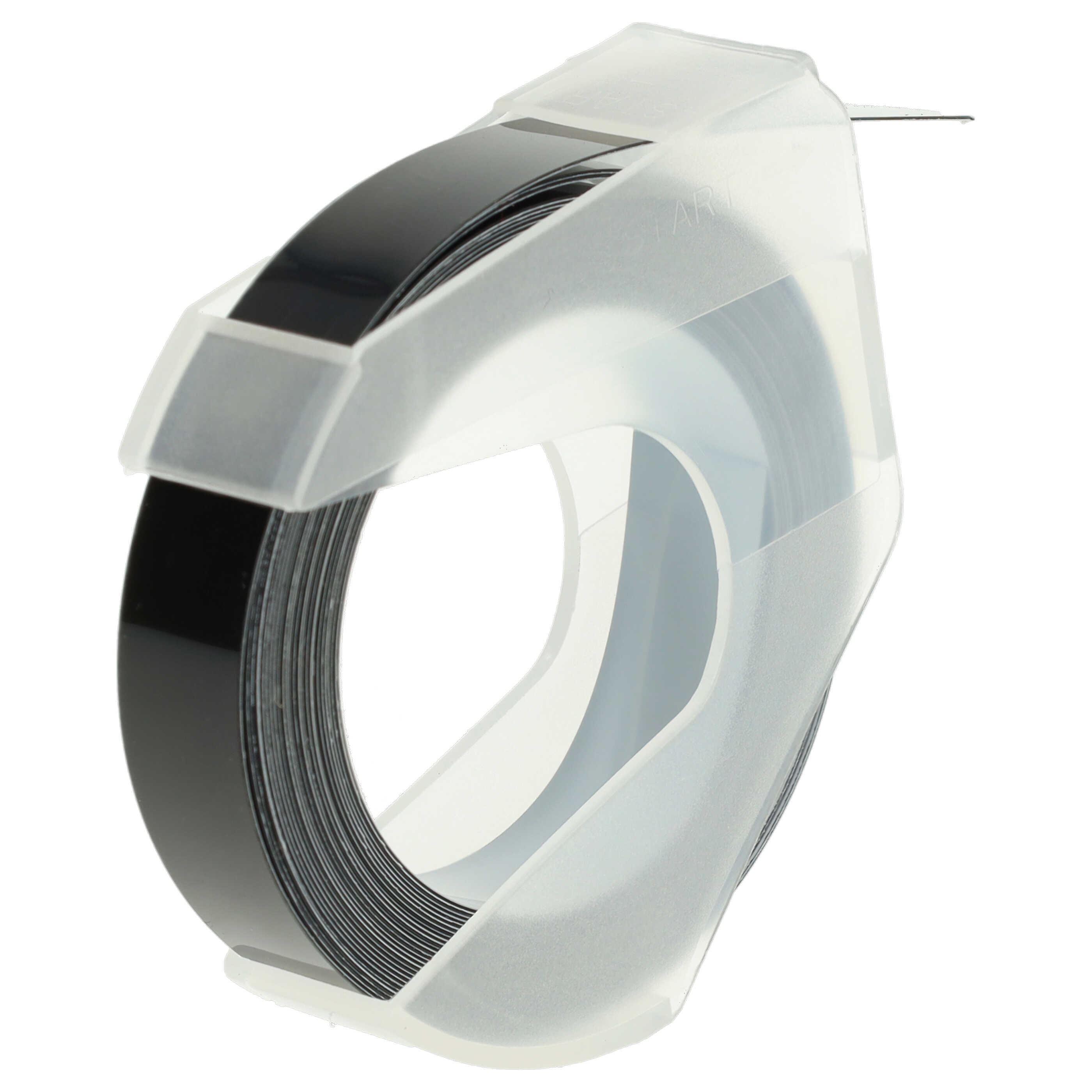 3x 3D Embossing Label Tape replaces Dymo 520109, 0898130, S0898130 - 9 mm White to Black