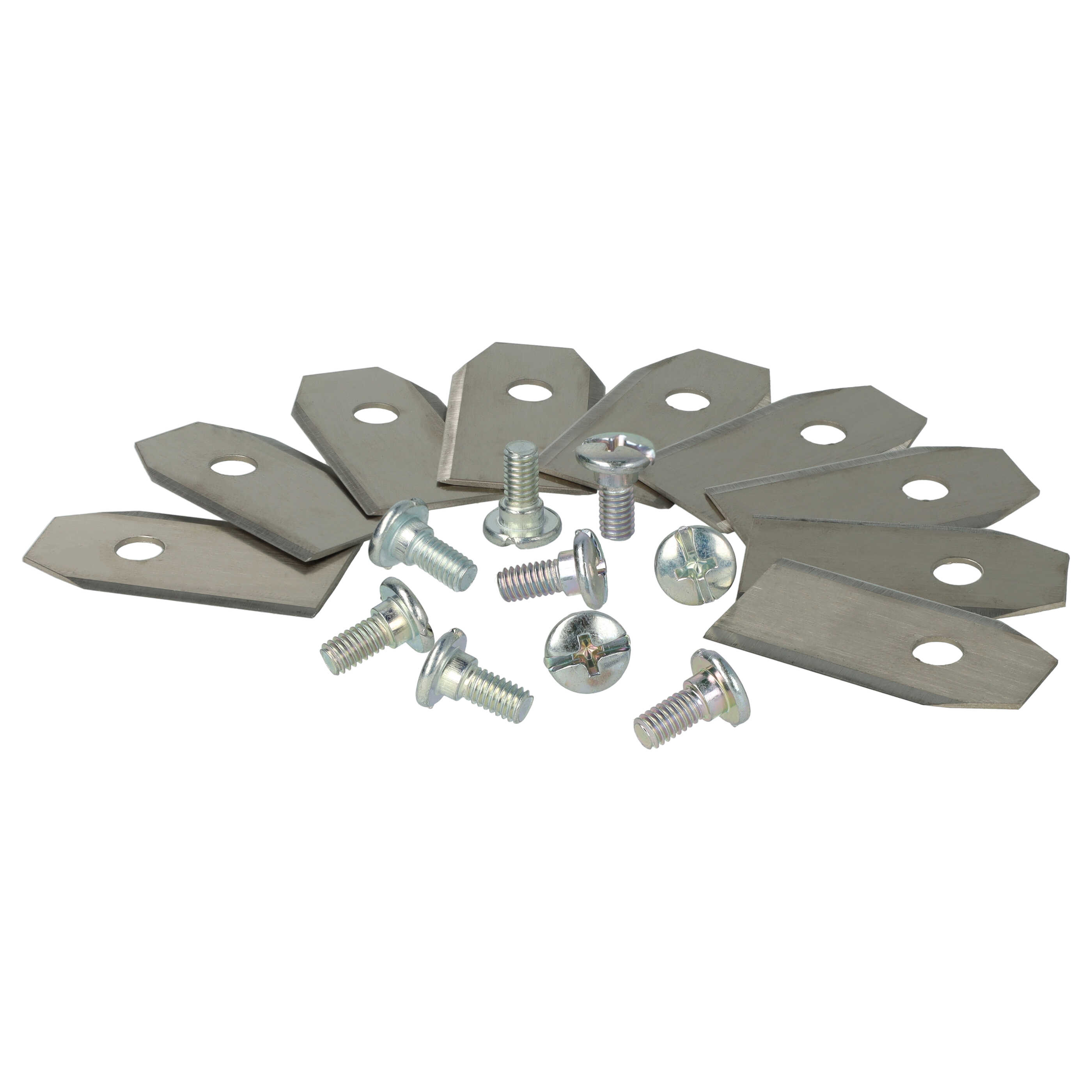 9x Exchange Blade replaces Arnold AR1 for Cordless Lawnmower etc. - steel, silver