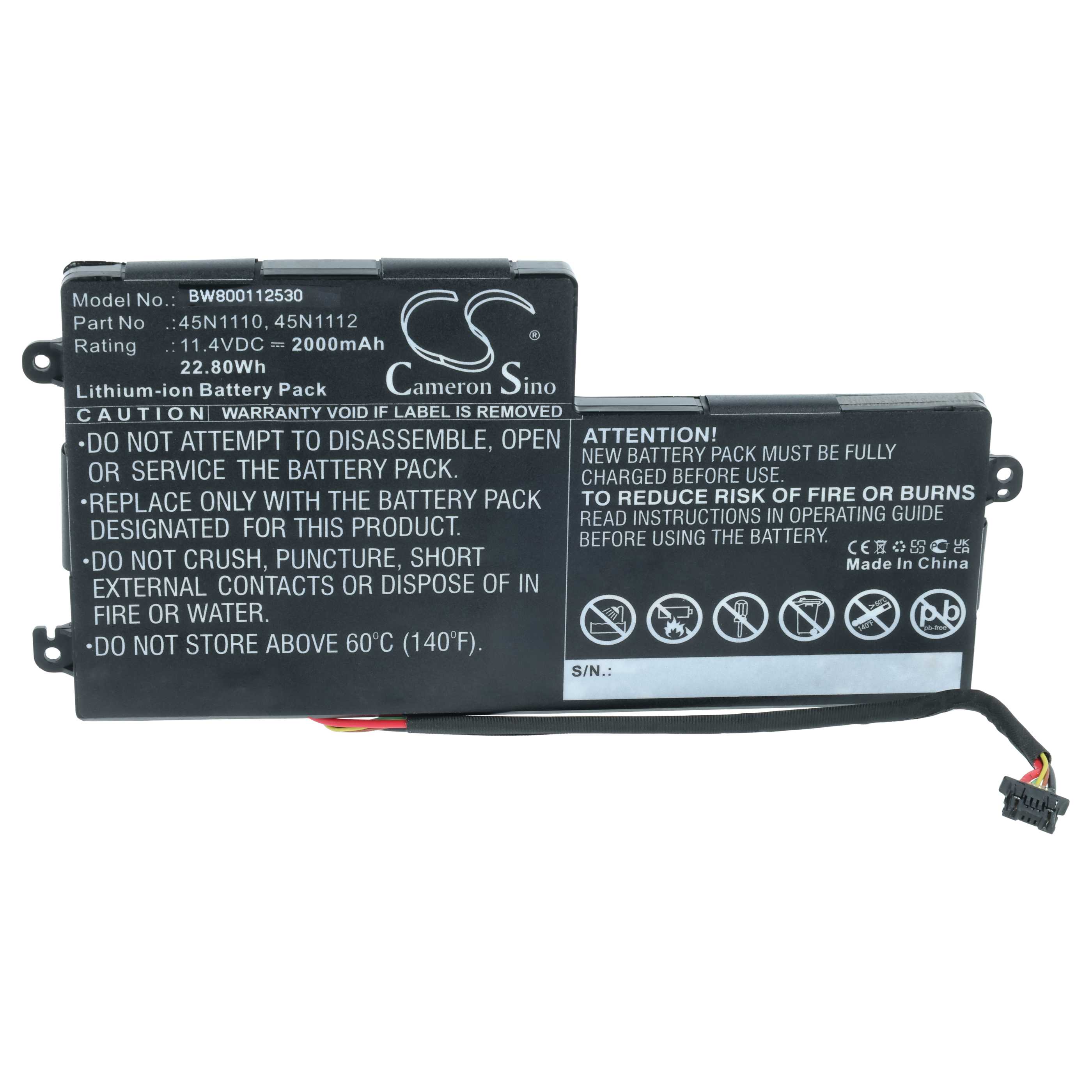 Akumulator do laptopa zamiennik Lenovo 45N1113, 45N1110, 45N1112 - 2000 mAh 11,4 V Li-Ion