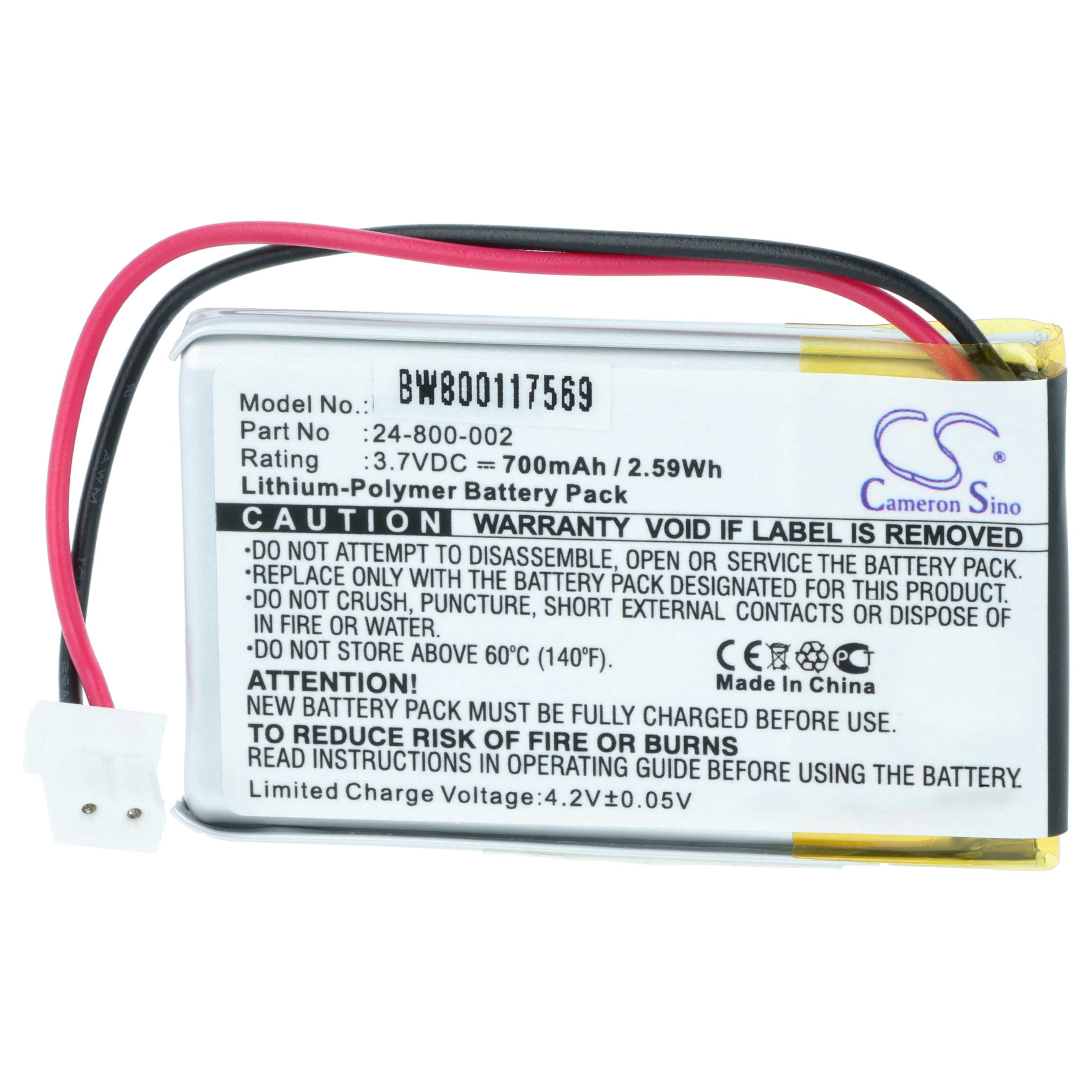 Batterie remplace Solar LED Light 24-800-006, 24-800-002 lampe solaire - 700mAh 3,7V Li-polymère