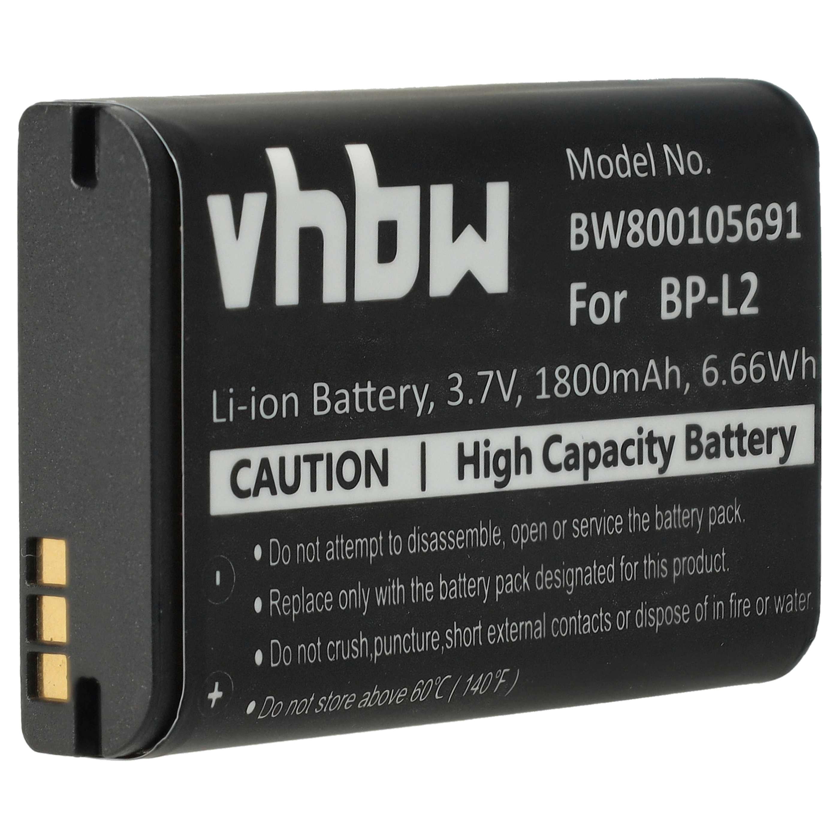 Dictaphone Battery replaces BP-L2 - 1800 mAh 3.7 V Li-Ion