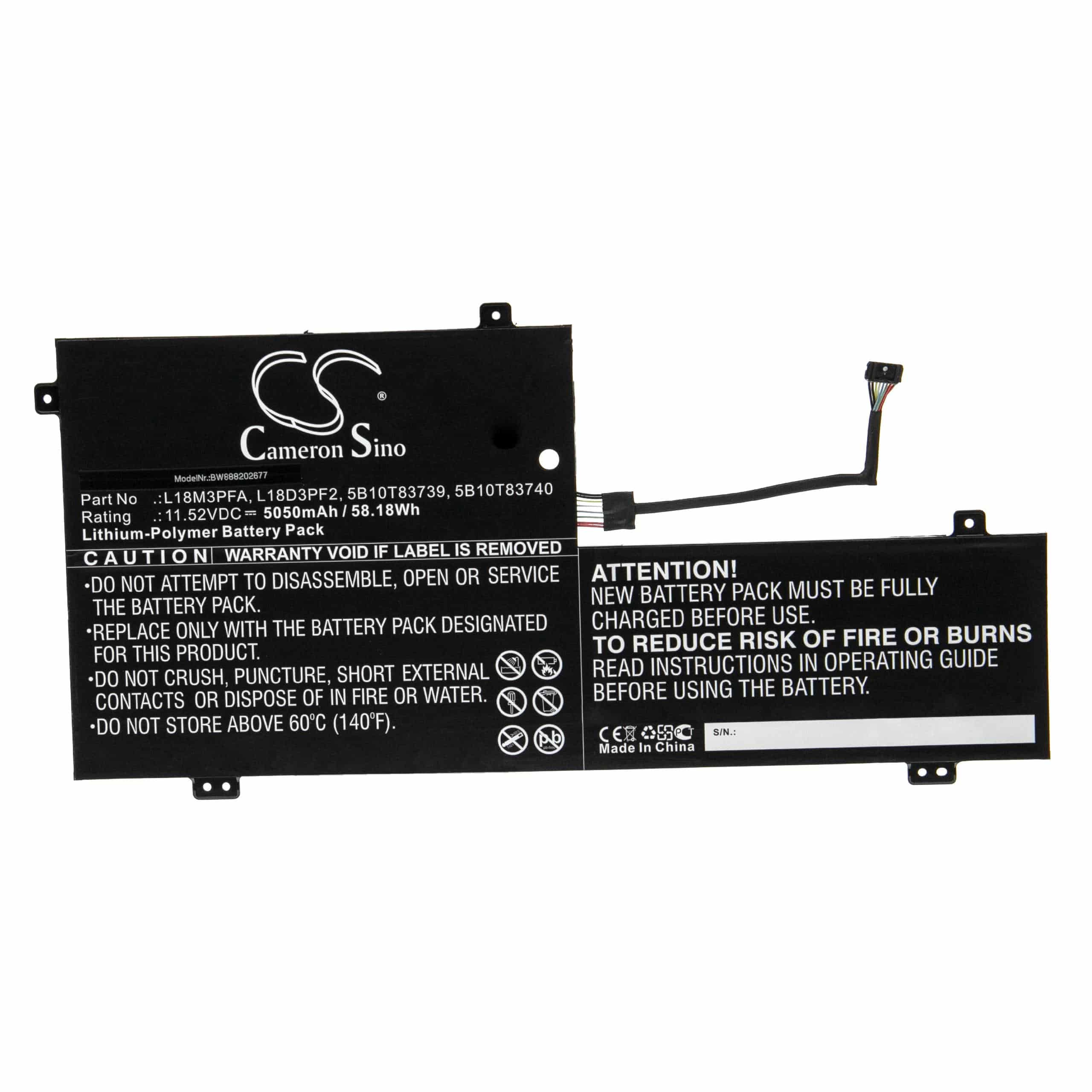 Akumulator do laptopa zamiennik Lenovo 5B10T83739, 5B10T83740, L18D3PF2, L18M3PFA - 5050 mAh 11,52 V LiPo