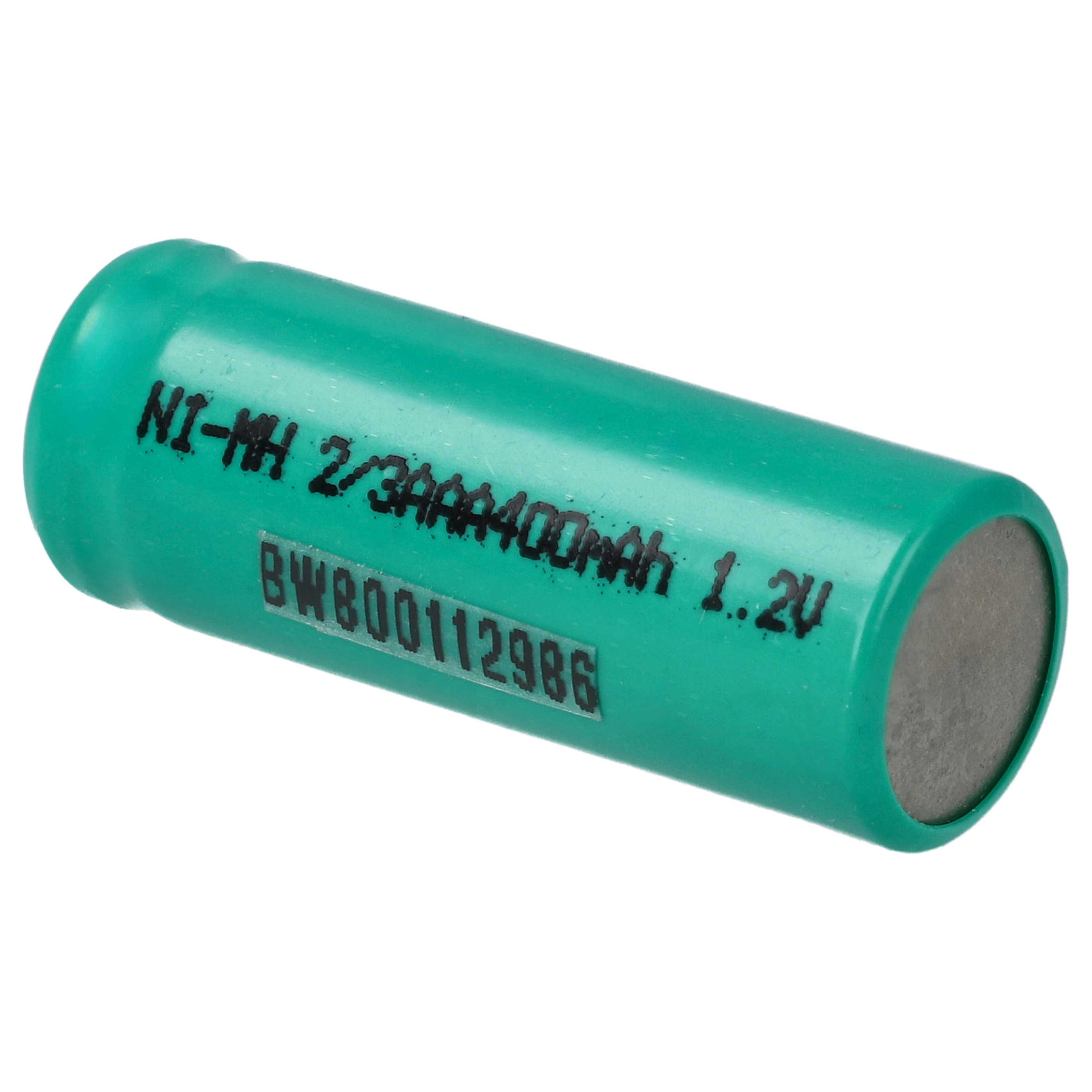 Raw Battery Cell replaces 2/3AAA for Rechargeable Batteries - 400mAh 1.2V NiMH
