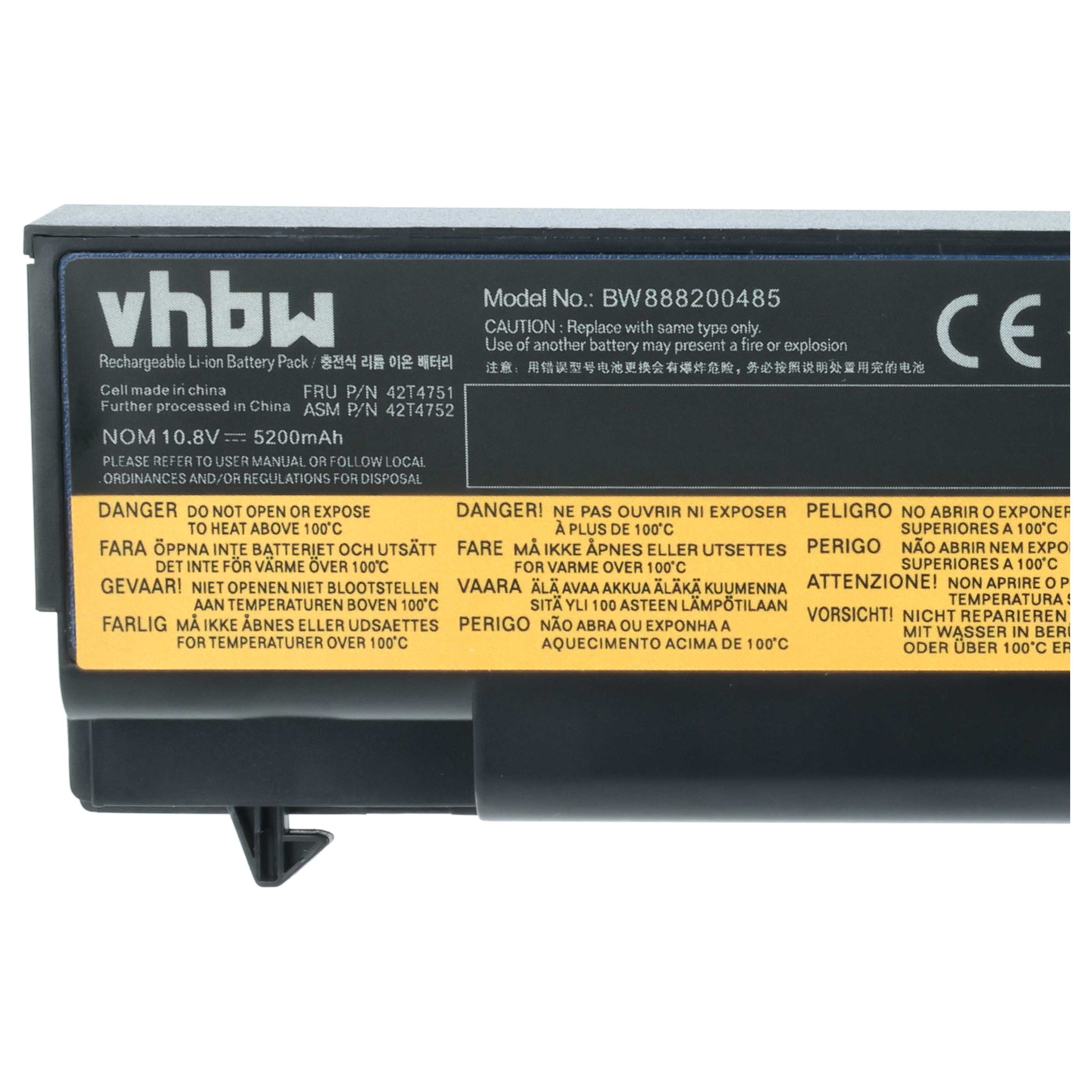 Akumulator do laptopa zamiennik Lenovo 42T4710, 42T4708, 42T4709, 42T4235 - 5200 mAh 10,8 V Li-Ion, czarny