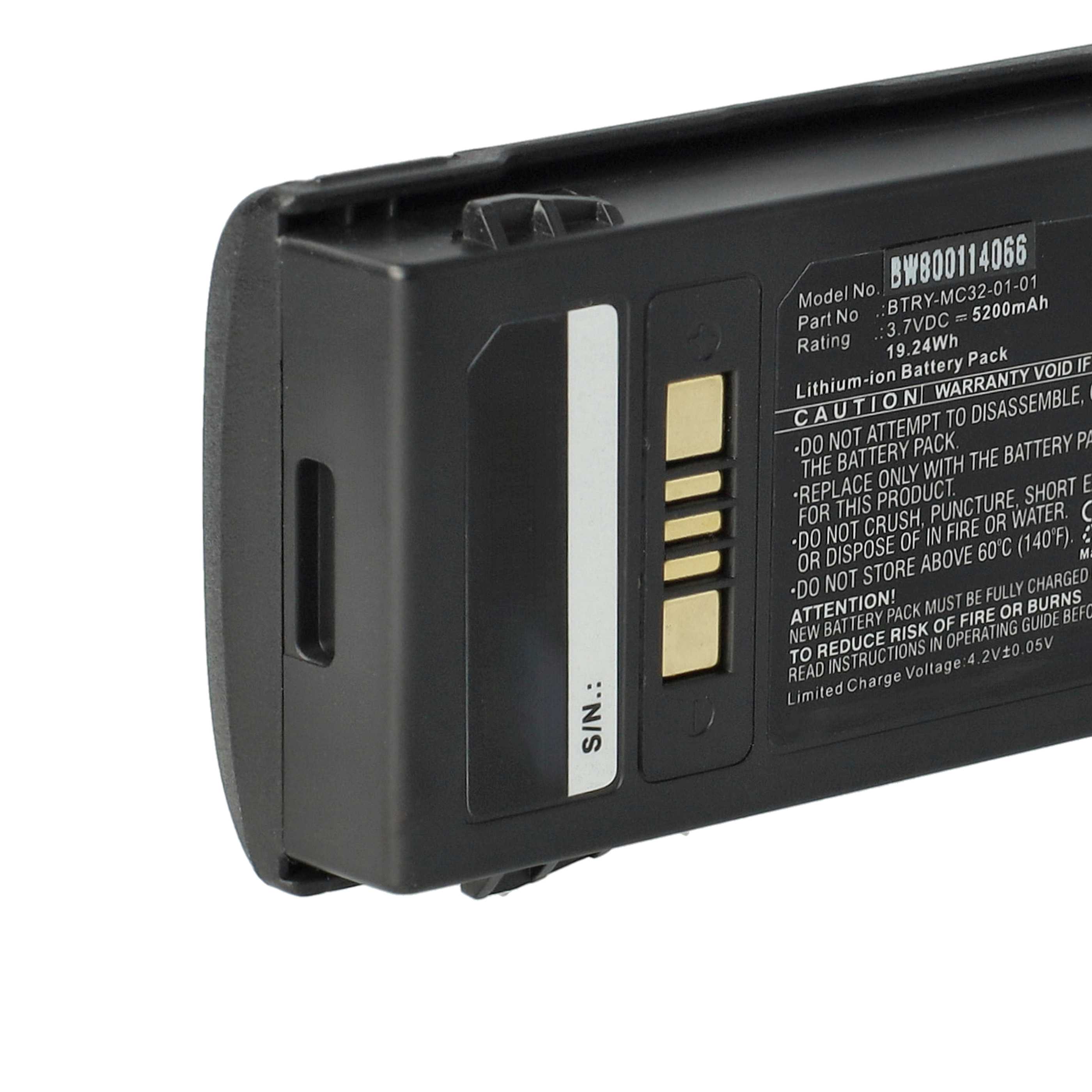 5x Batteria sostituisce Motorola 82-000012-01, BT-000375 per barcode scanner Motorola - 5200mAh 3,7V Li-Ion