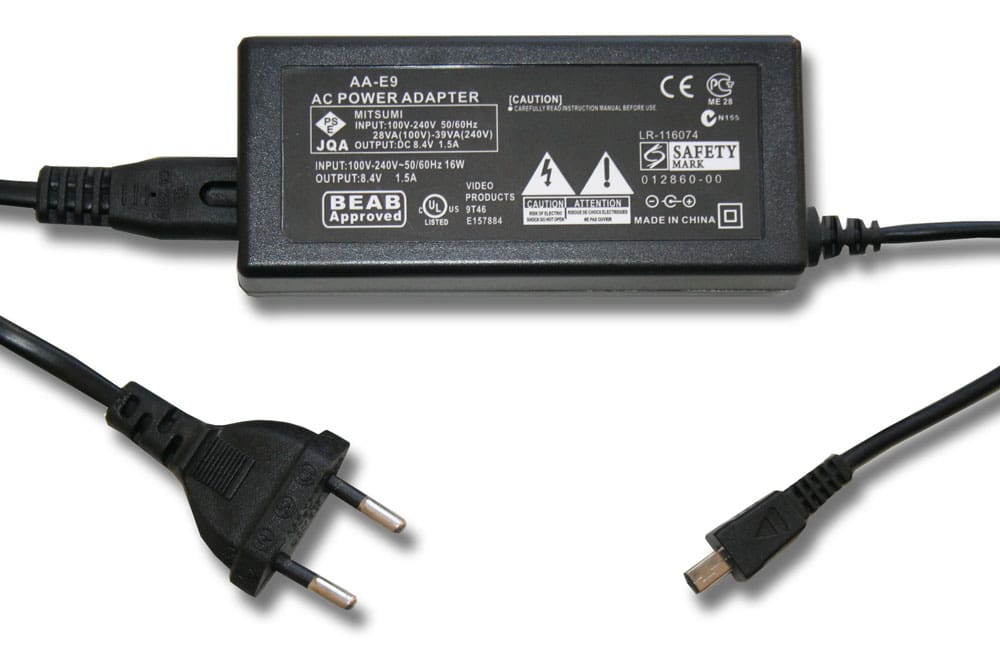 Power Supply replaces AA-E9AAA-E9 for Camera - 2 m, 8.4 V 1.5 A