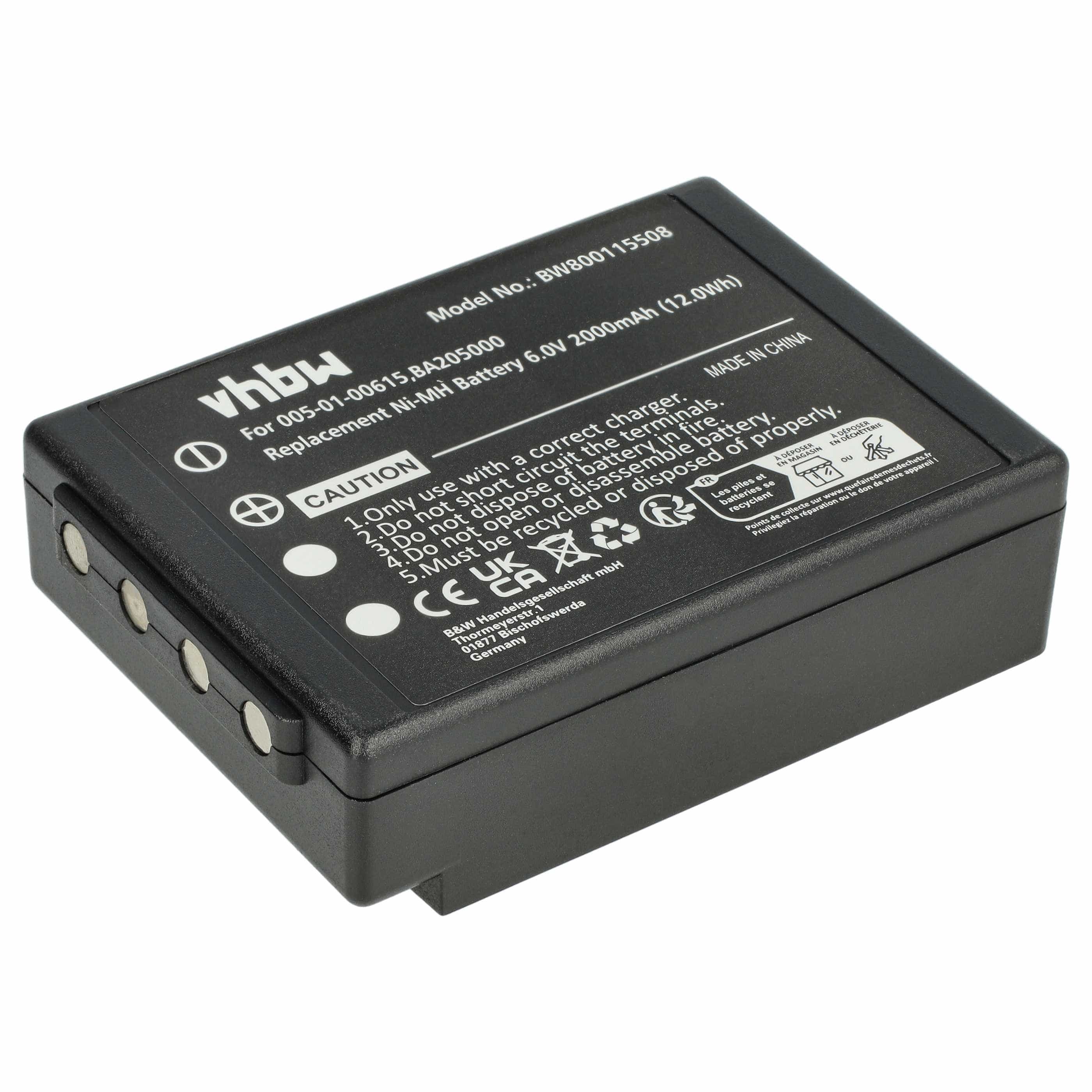 Battery as Replacement for HBC 005-01-00615, BA205000, BA206000, BA205030 Remote Control - 2000 mAh 6 V NiMH