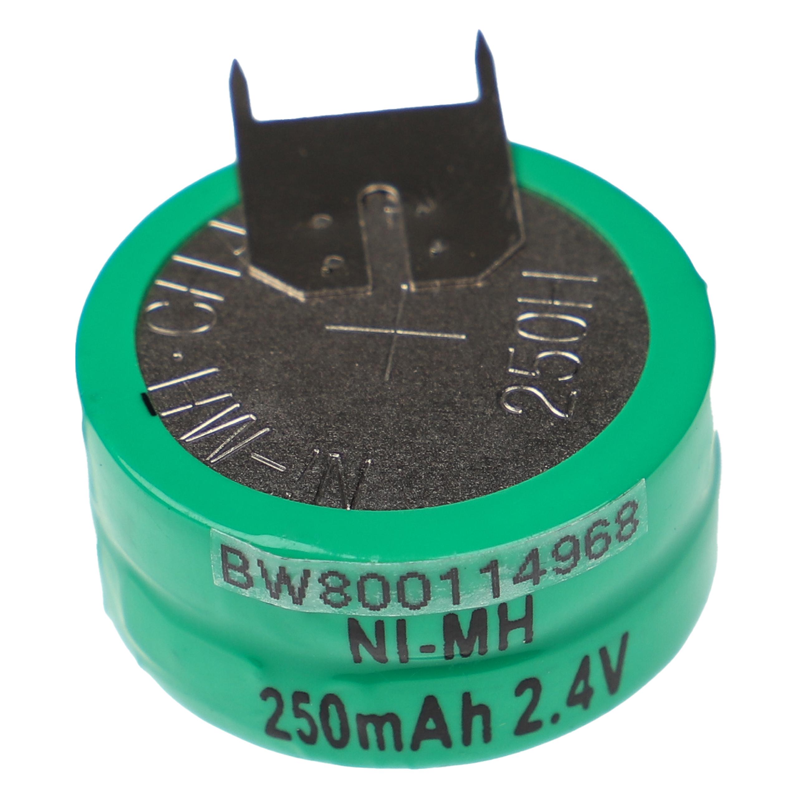 Knopfzellen-Akku (2x Zelle) Typ 2/V250H 3 Pins für Modellbau-Akkus Solar-Leuchten uvm. - 250mAh 2,4V NiMH