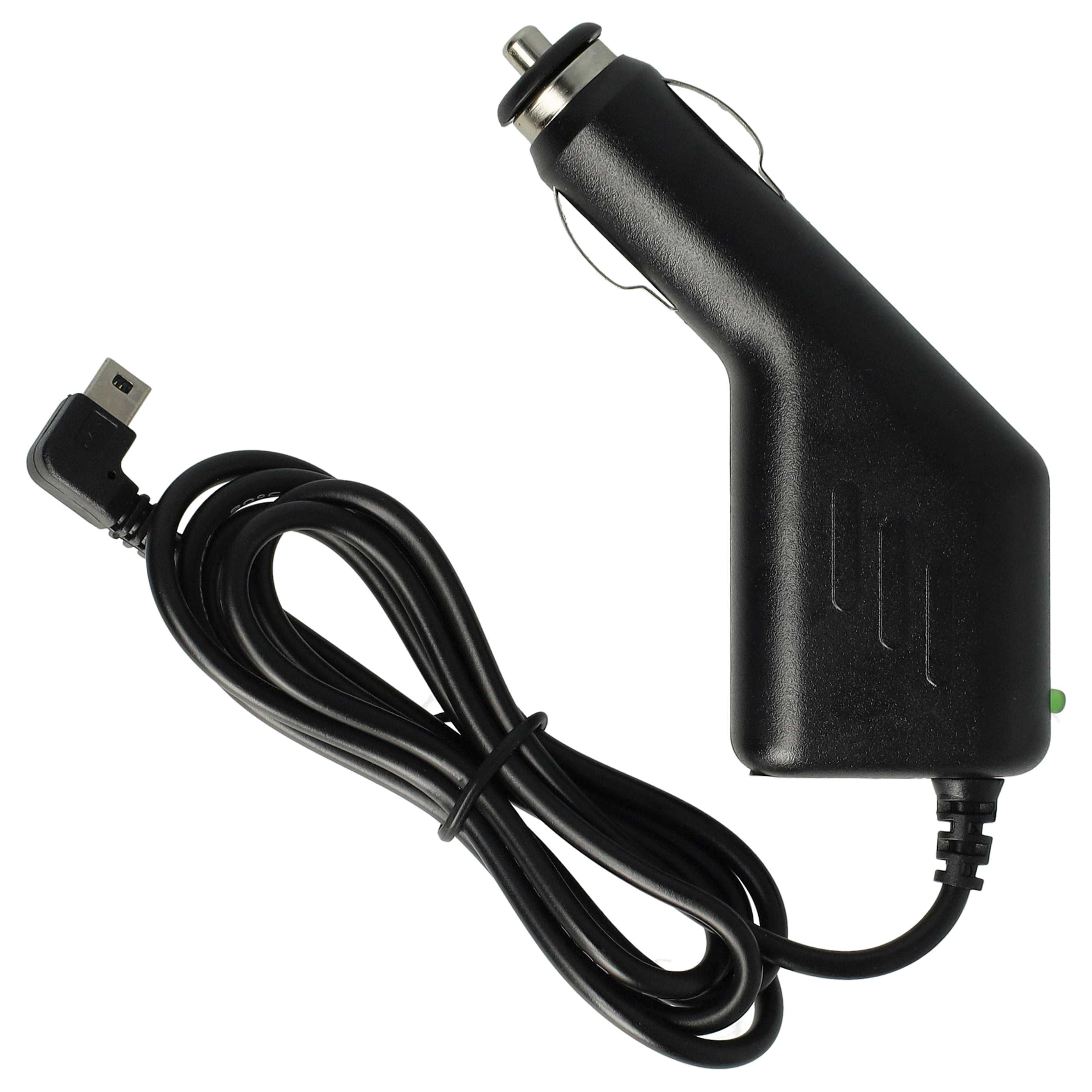 Mini-USB Car Charger Cable 1.0 A suitable forDevices like GPS, Sat Navs, 90° Plug