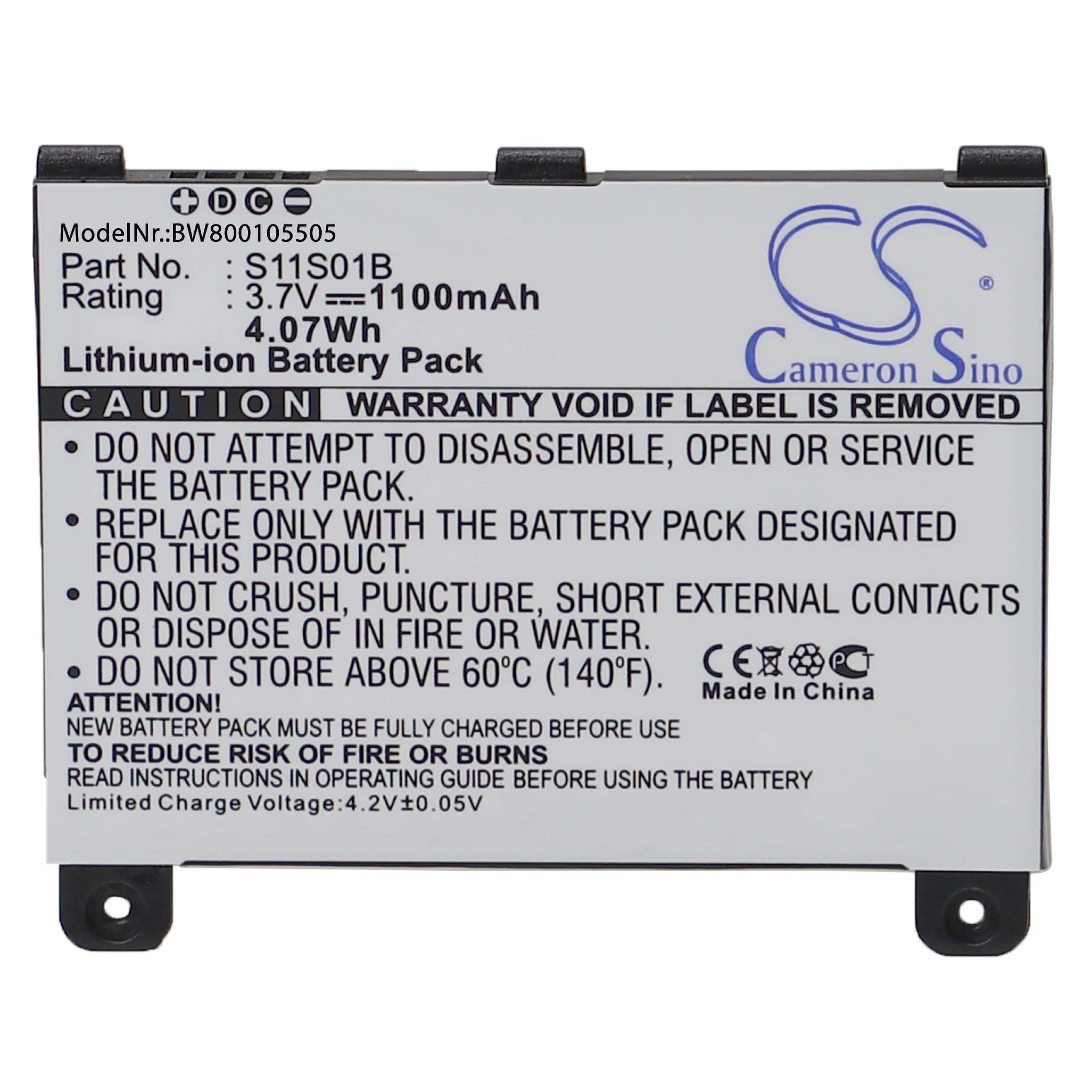 Batterie remplace Amazon S11S01B pour liseuse ebook - 1100mAh 3,7V Li-ion