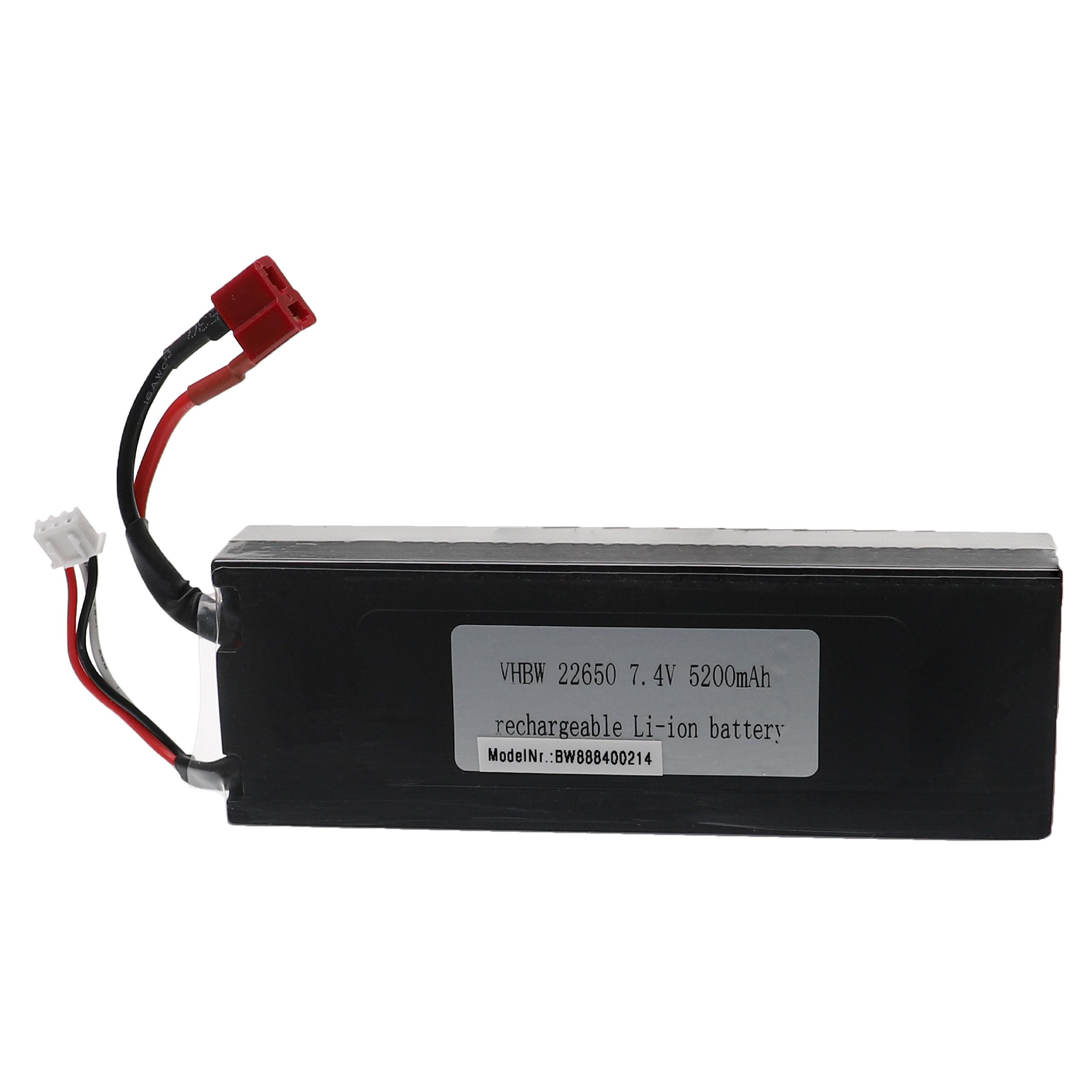 Batería para dispositivos modelismo - 5200 mAh 7,4 V Li-Ion, conector T AWG16