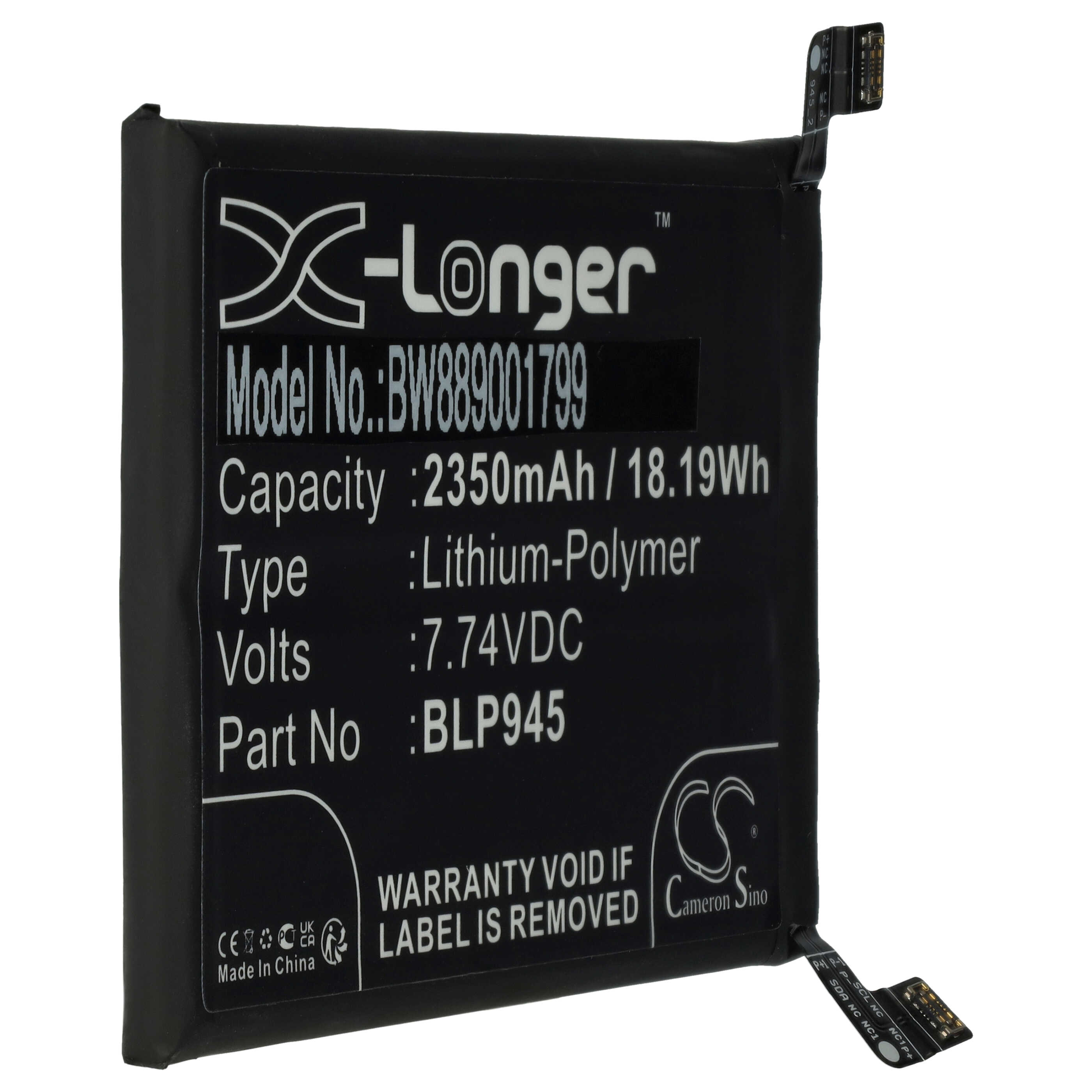 Akumulator do telefonu smartfona zamiennik OnePlus BLP945 - 2350 mAh 7,74 V LiPo