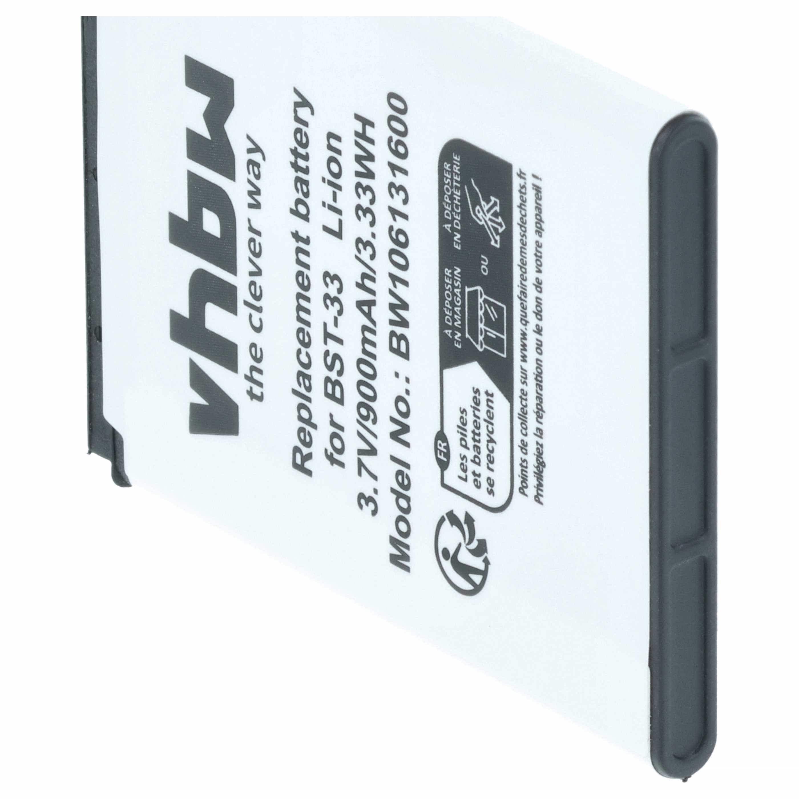 Akumulator do telefonu smartfona zamiennik Sony BST-33 - 900 mAh 3,7 V Li-Ion
