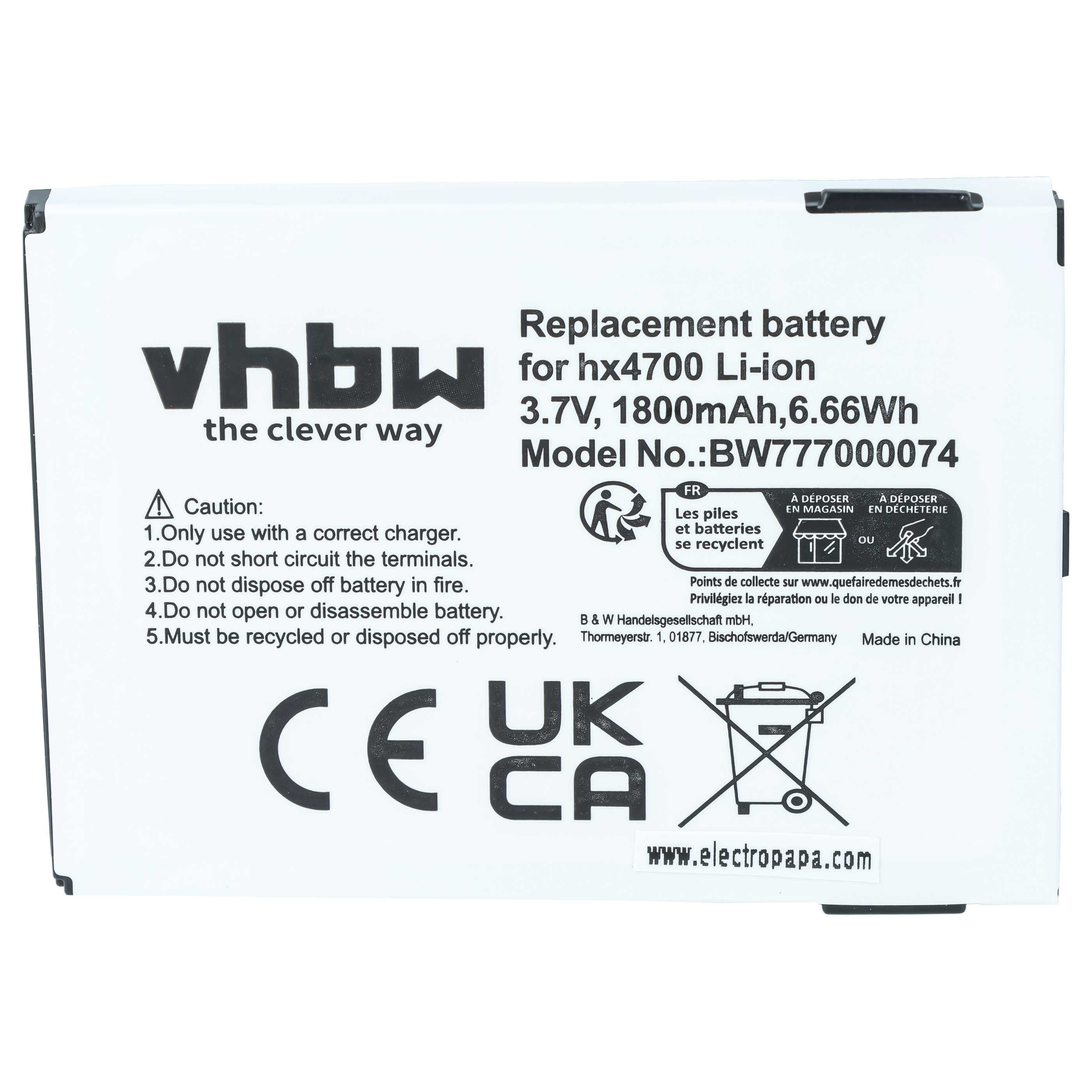 Akumulator do telefonu smartfona zamiennik HP 359113-001, 359498-001, 290483-B21 - 1800 mAh 3,7 V Li-Ion