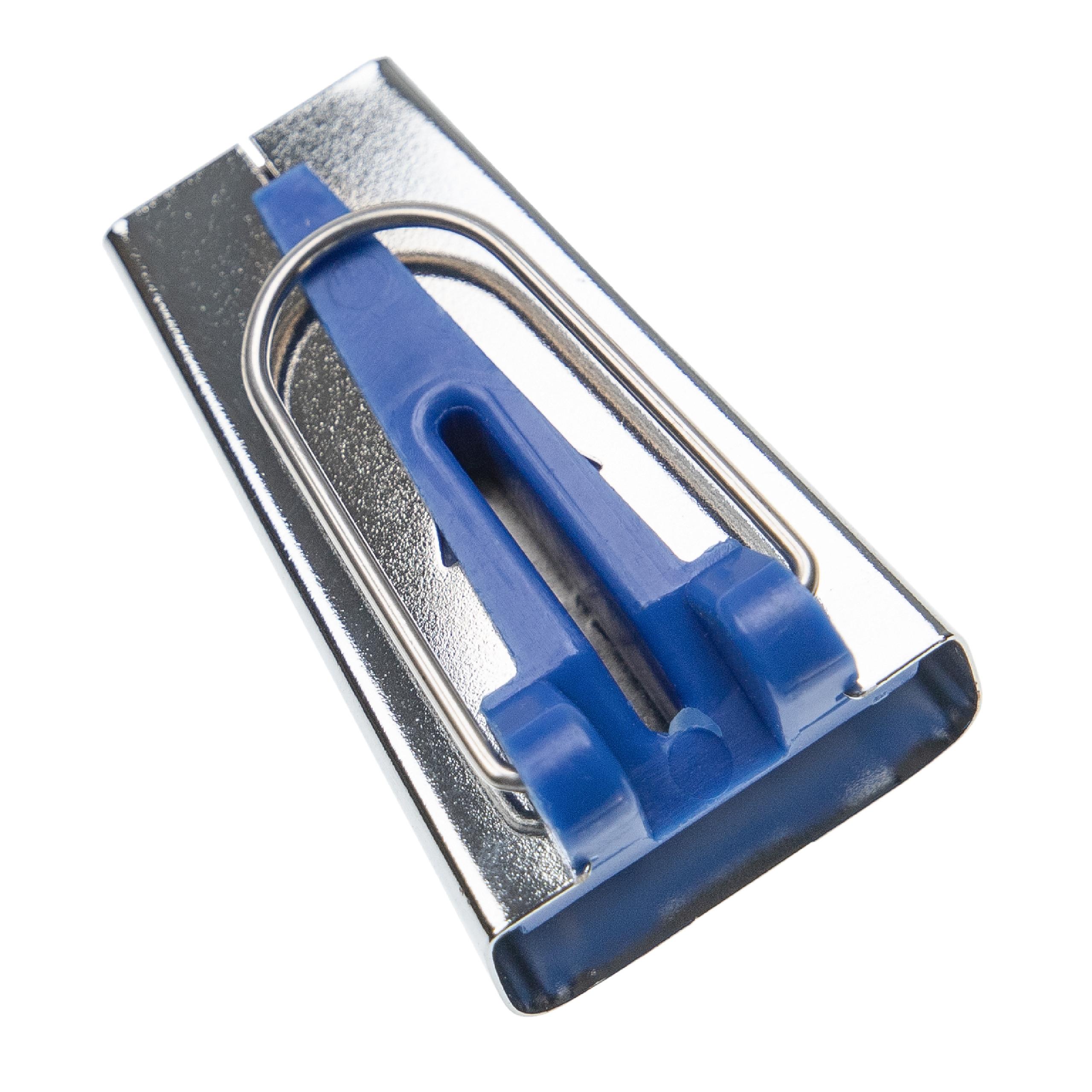 vhbw Schrägbandformer 25 mm für Nähen, Quilten - Bias Tape Maker, Edelstahl / Kunststoff Blau Silber