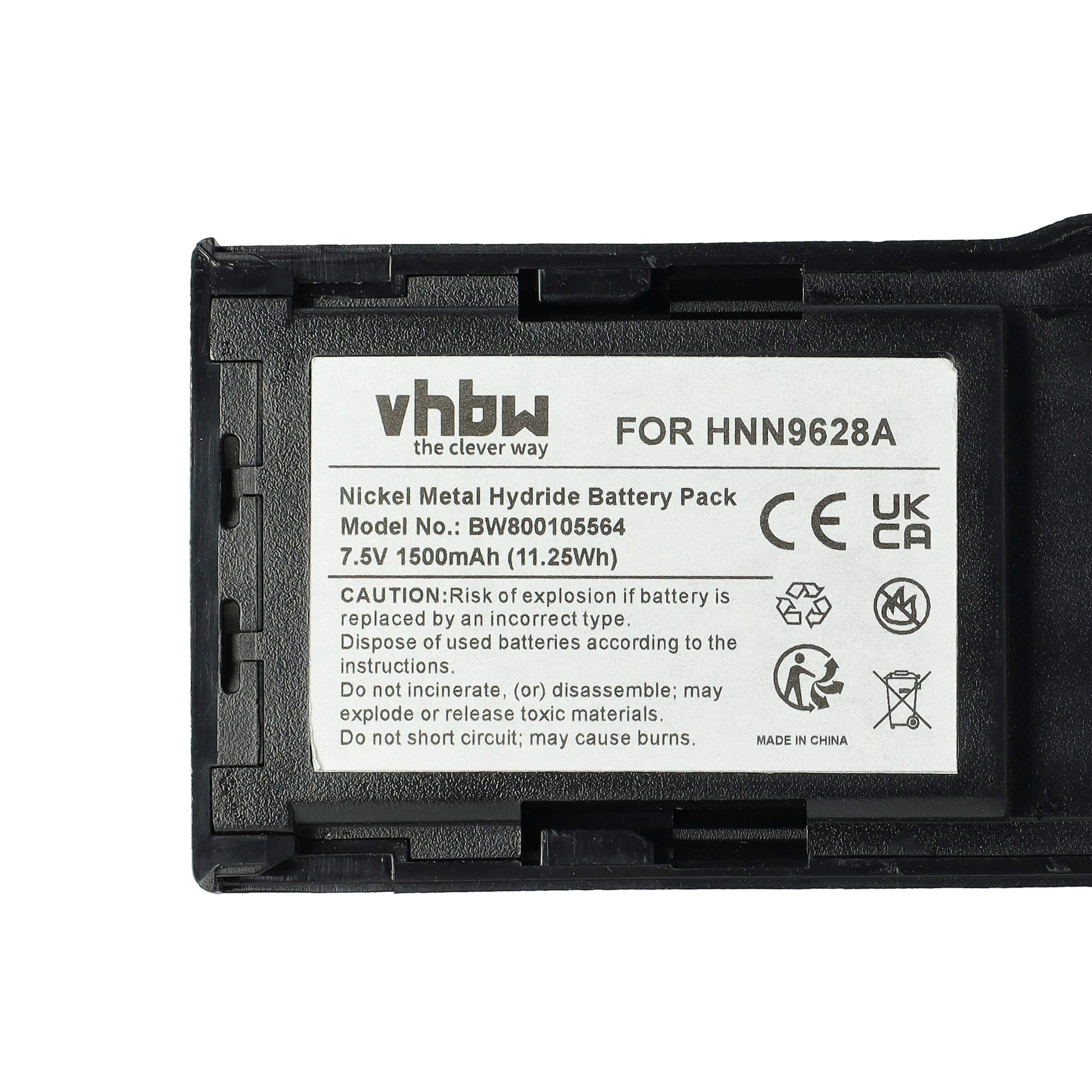 Batterie remplace Motorola HNN8133C, HNN9628A, HNN8308A, HNN9628 pour radio talkie-walkie - 1500mAh 7,5V NiMH