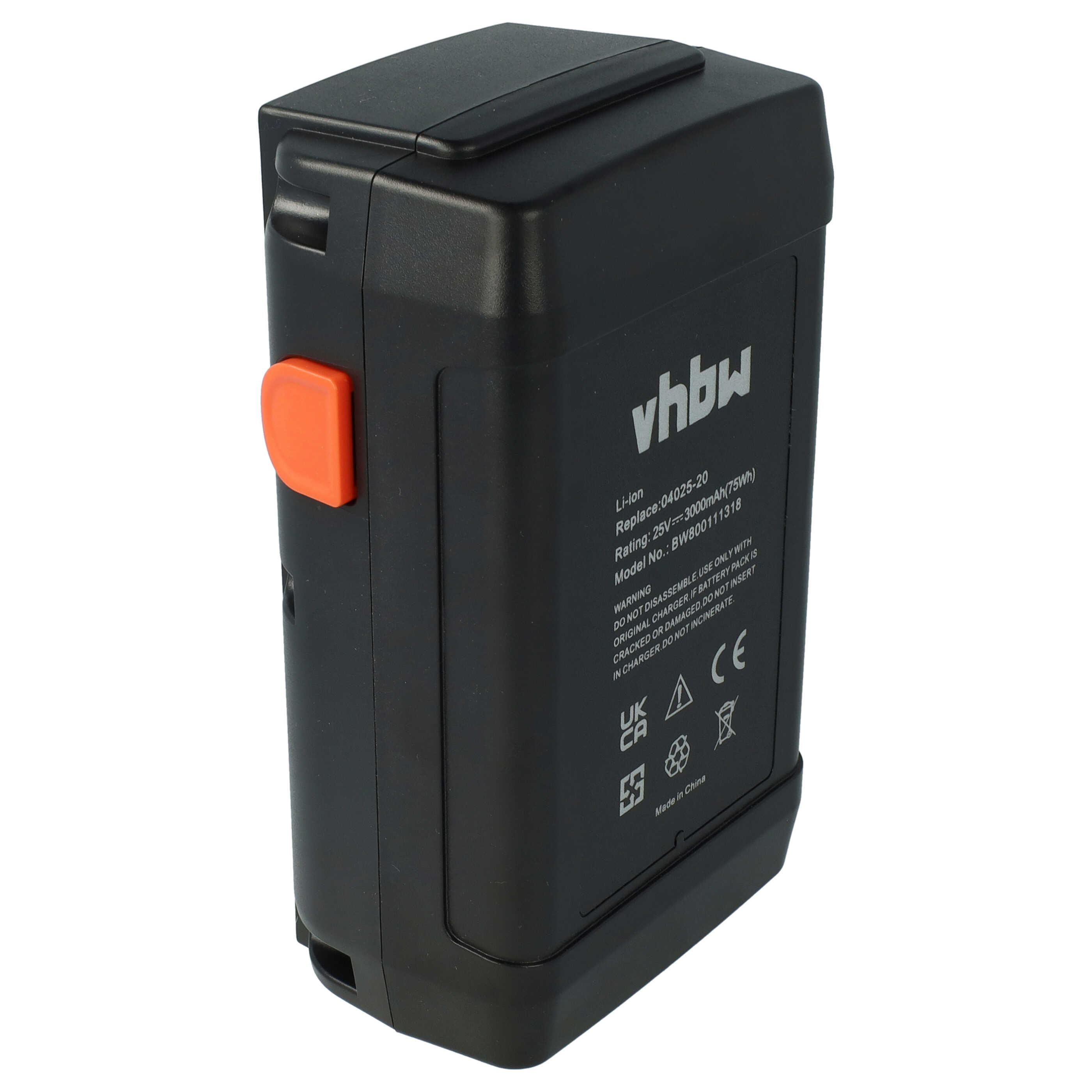 Batteria sostituisce Gardena 8838, 8838-U, 8838U, 04025-20, 8838-20, 4025 per tagliaerba - 3000mAh 25V Li-Ion