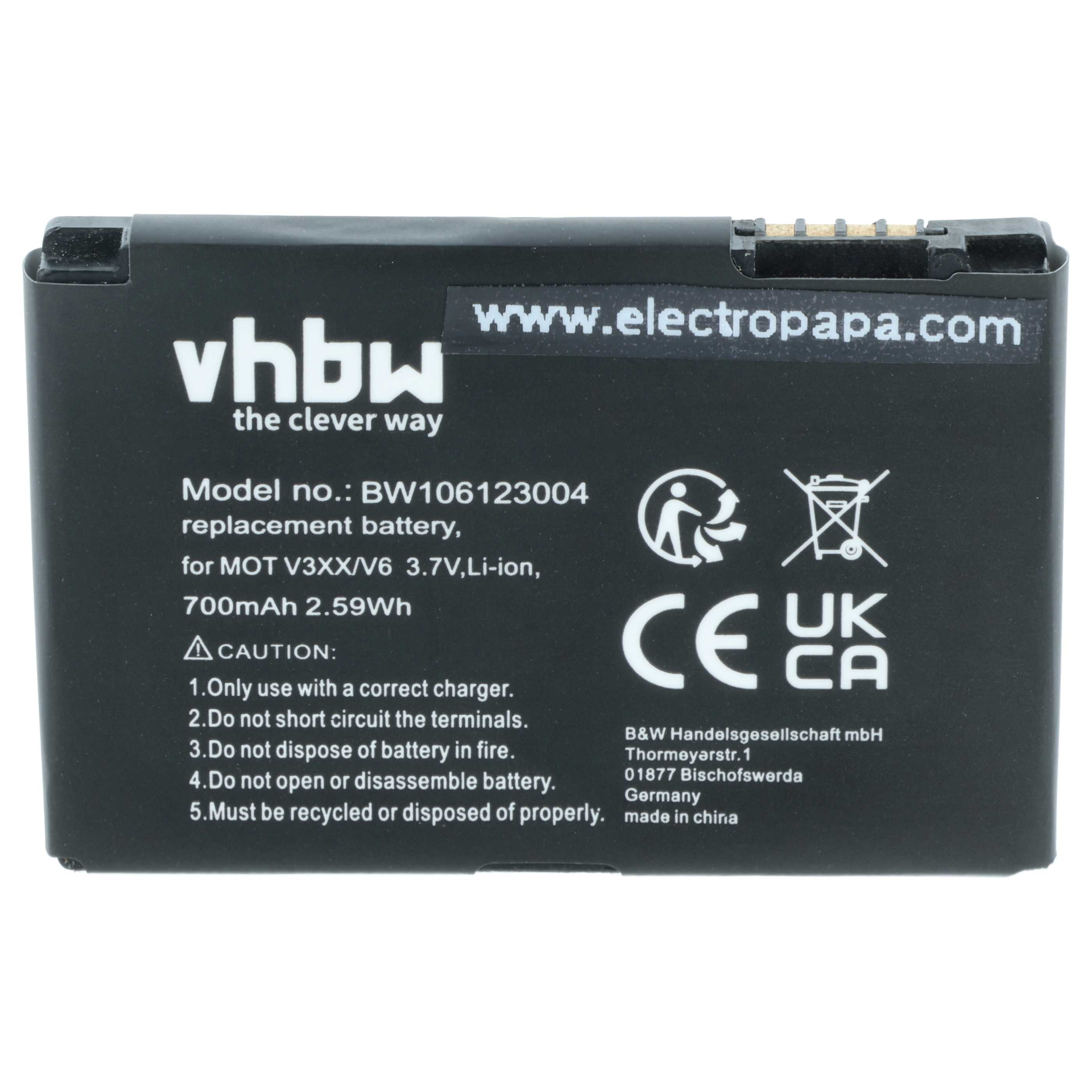 Mobile Phone Battery Replacement for Motorola BZ60 - 700 mAh 3.7 V Li-Ion