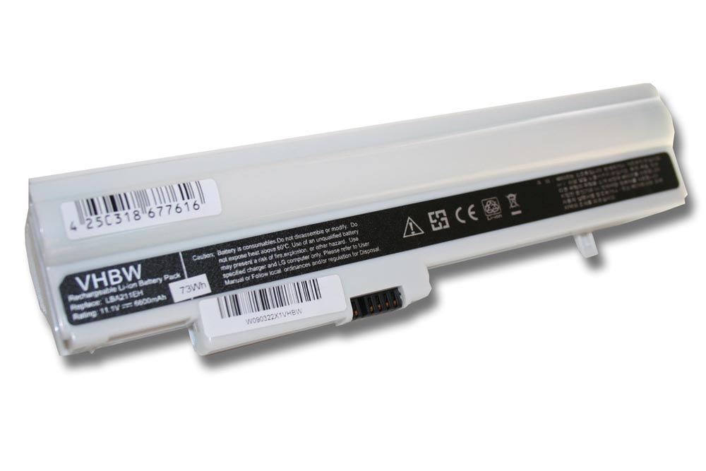 Batteria sostituisce LG LBA211EH per notebook LG - 4400mAh 10,8V Li-Ion bianco