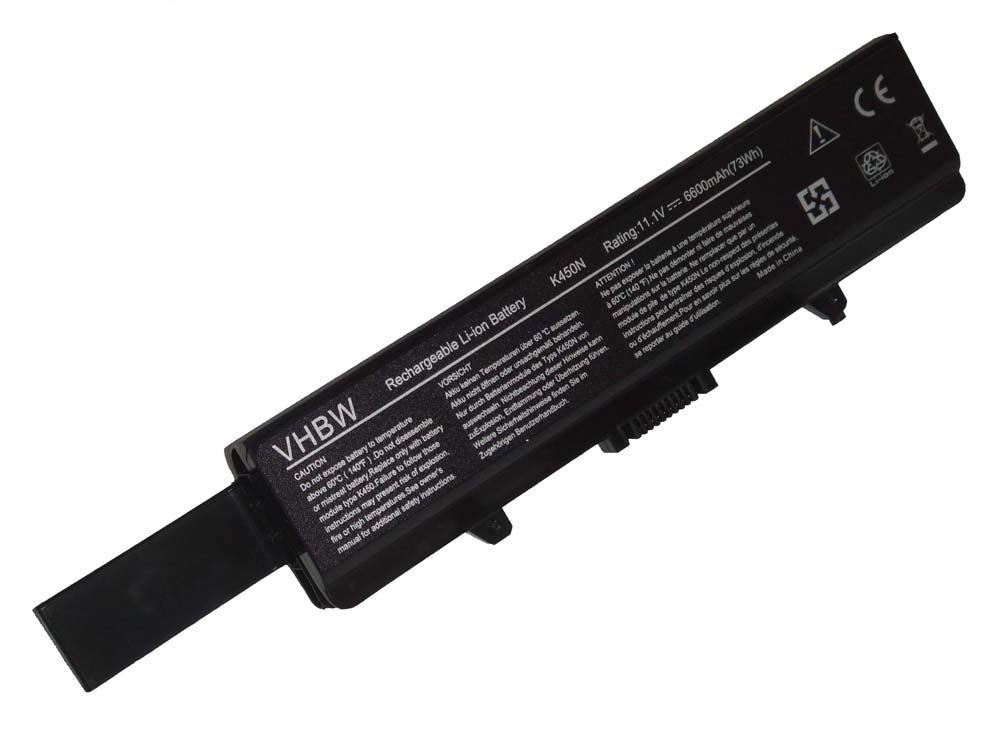 Batería reemplaza Dell 0GW252, 0F965N, 0F972N, 312-0566 para notebook Dell - 6600 mAh 11,1 V Li-Ion negro