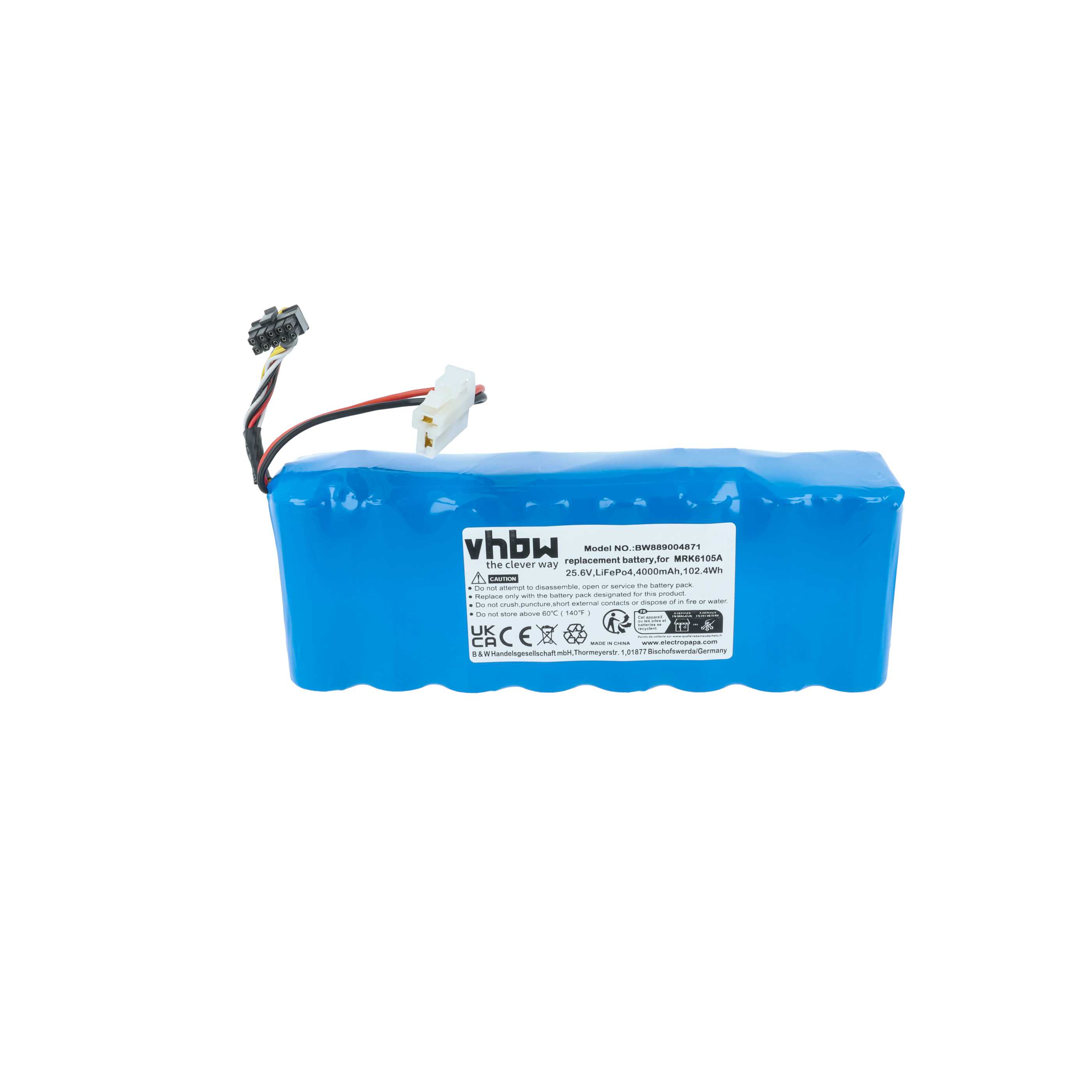 Batteria sostituisce BAT6000C, BAT6000A, MRK6103A, BAT6001B per tagliaerba - 4000mAh 25,6V LiFePO4