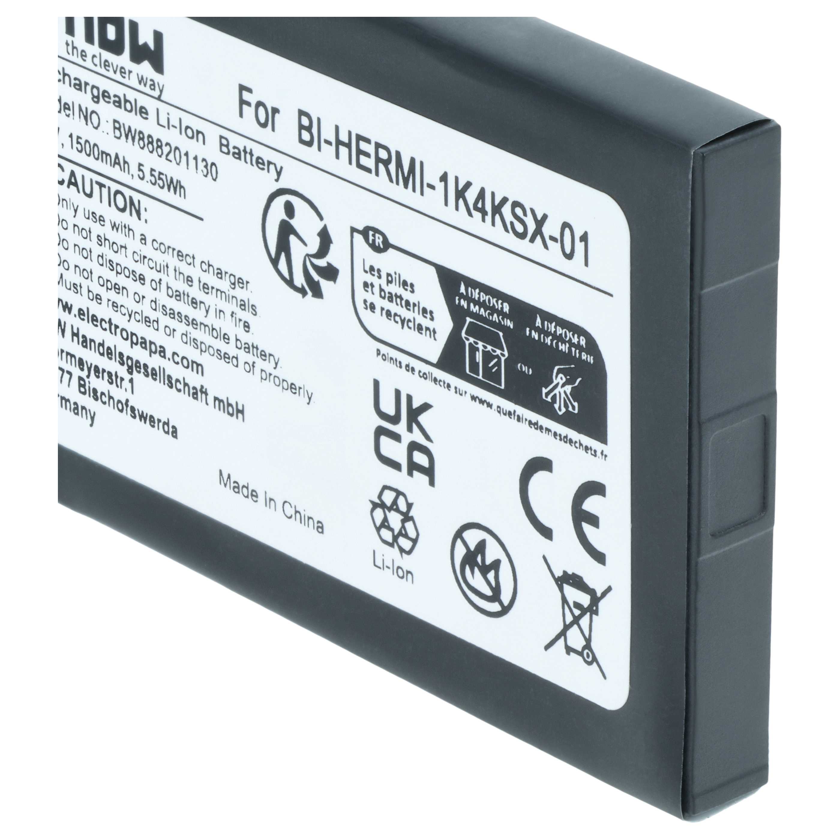 Batterie remplace Cisco BI-HERMI-1K4KSX-01 pour téléphone Cisco - 1500mAh 3,7V Li-ion