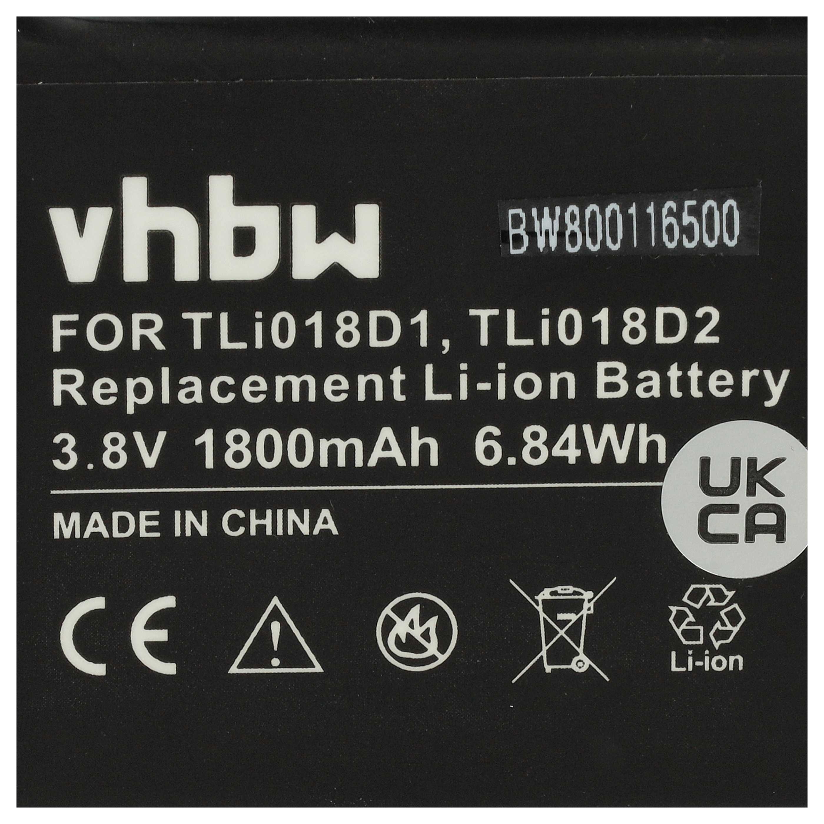 Akku als Ersatz für Alcatel TLi018D1, TLi018D2 - 1800mAh 3,8V Li-Ion