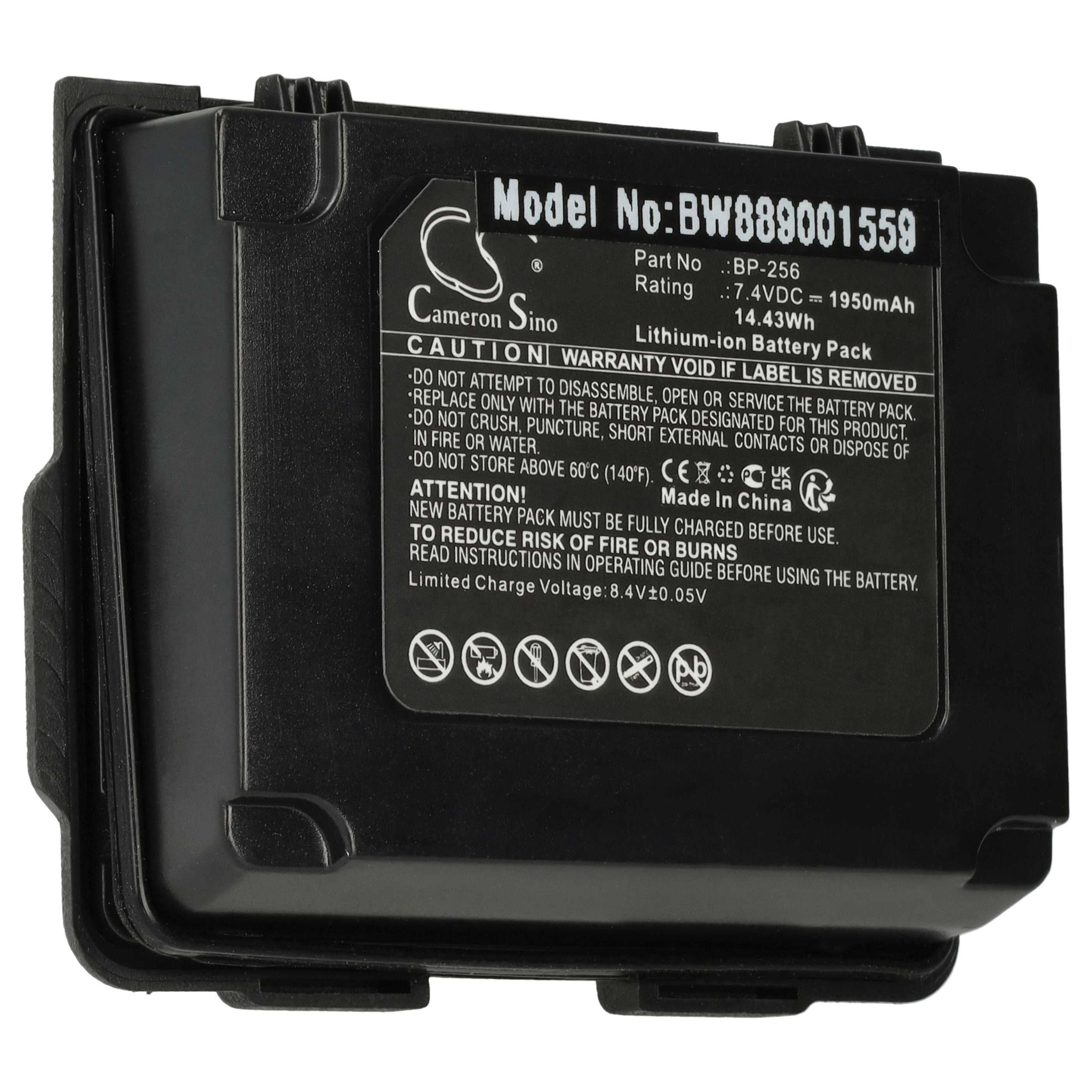 Radio Battery replaces Icom BP-256 - 1950 mAh 7.4 V Li-Ion